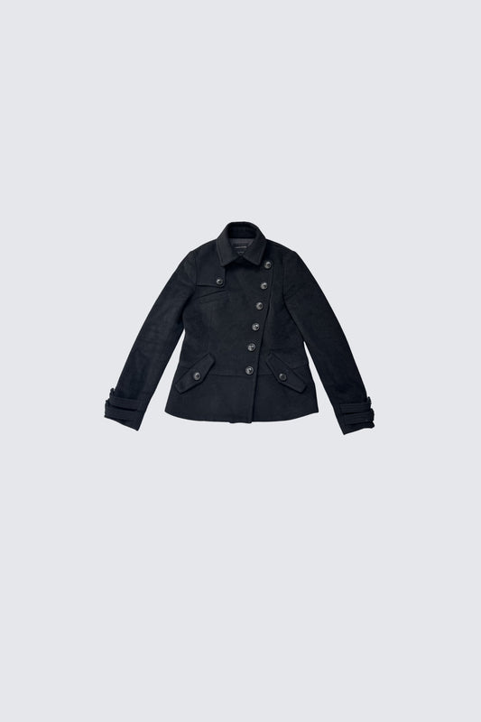 wool asymmetric button coat