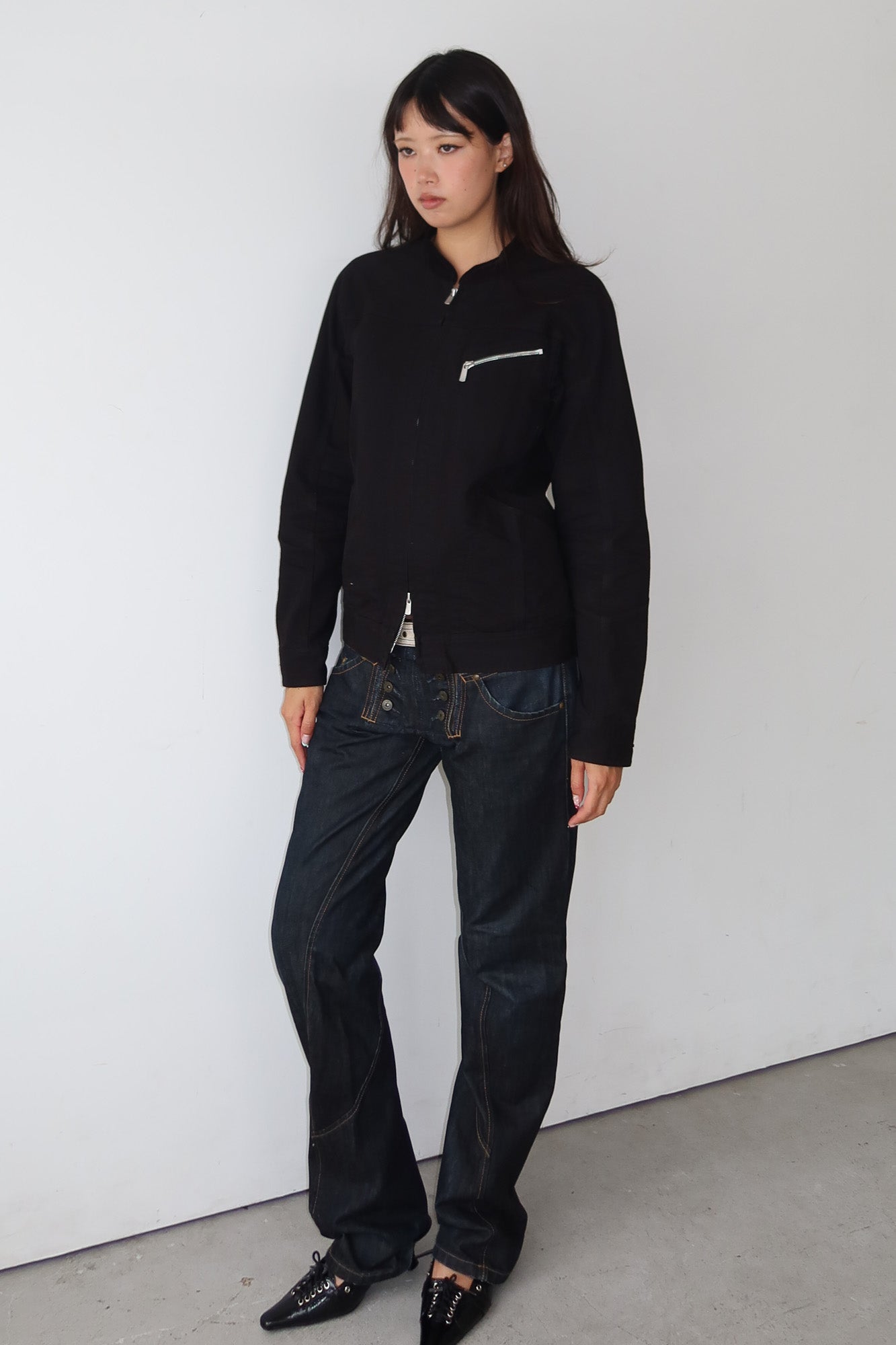two way zip moto jacket