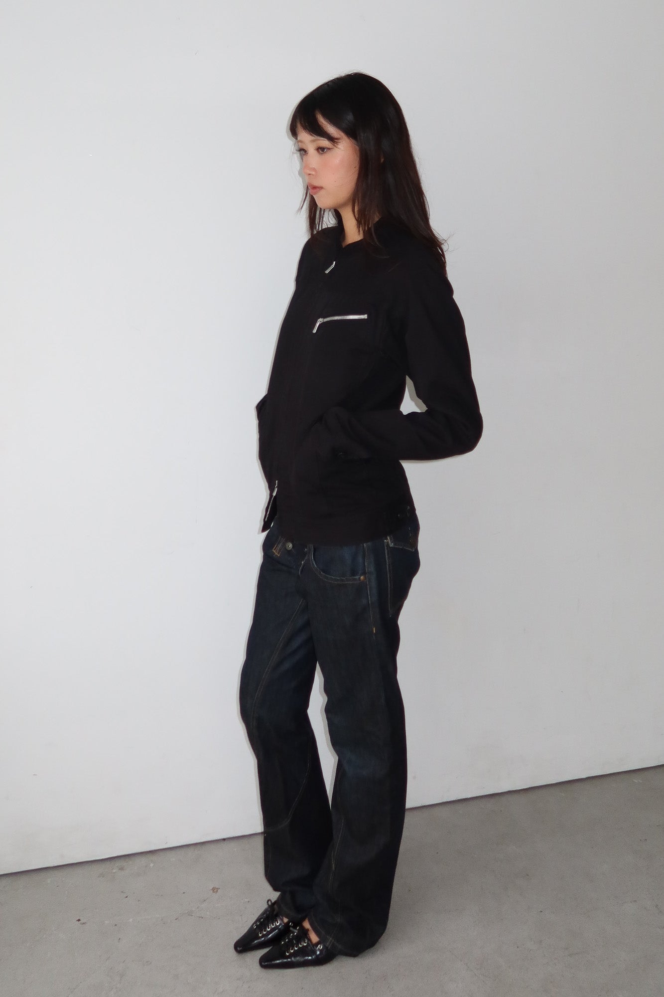 two way zip moto jacket