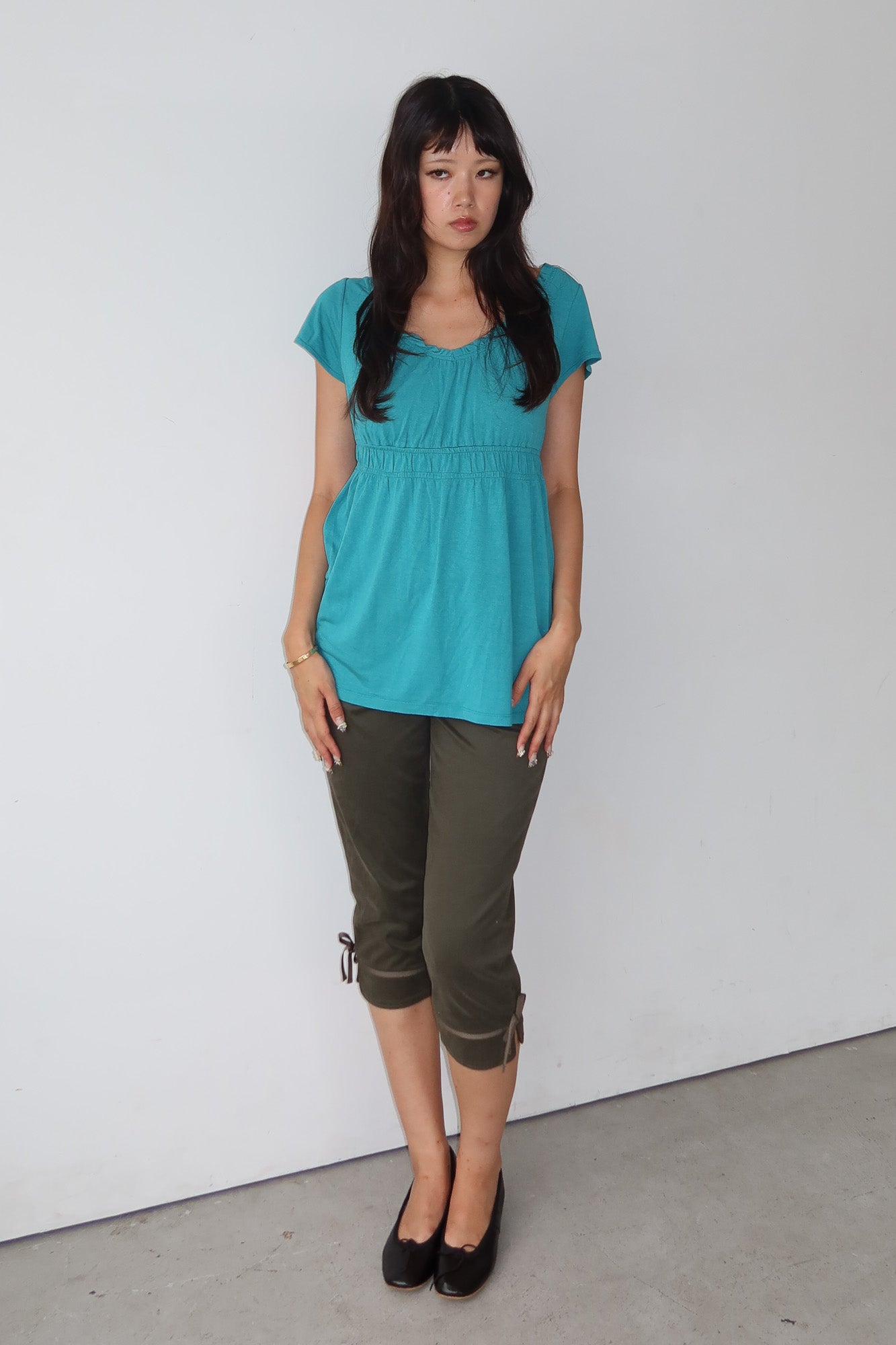 turquoise top