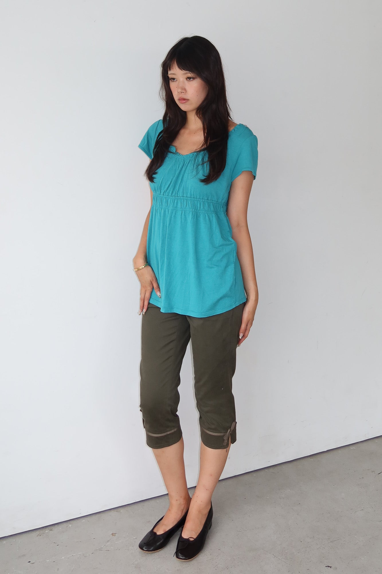 turquoise top