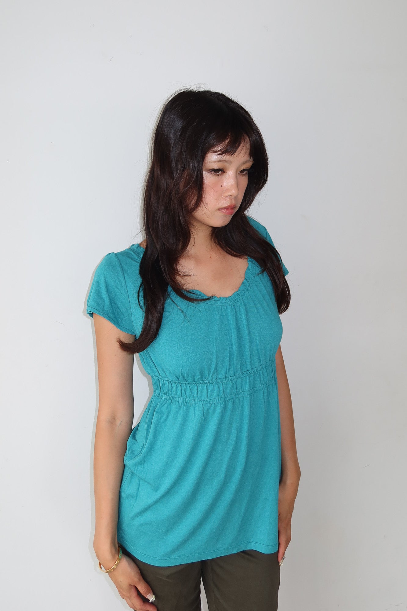 turquoise top