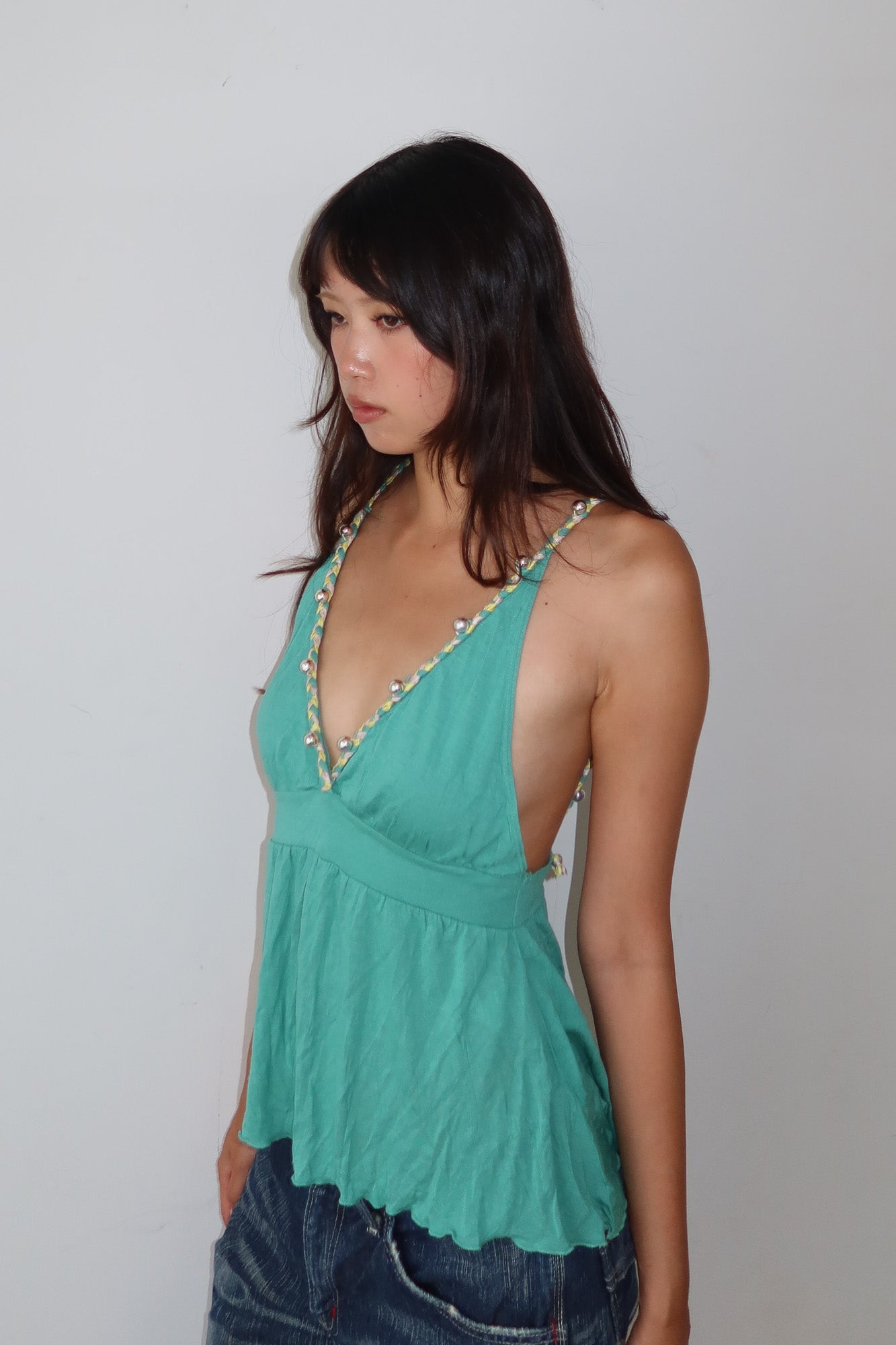 see by chloé | beaded turquoise camisole