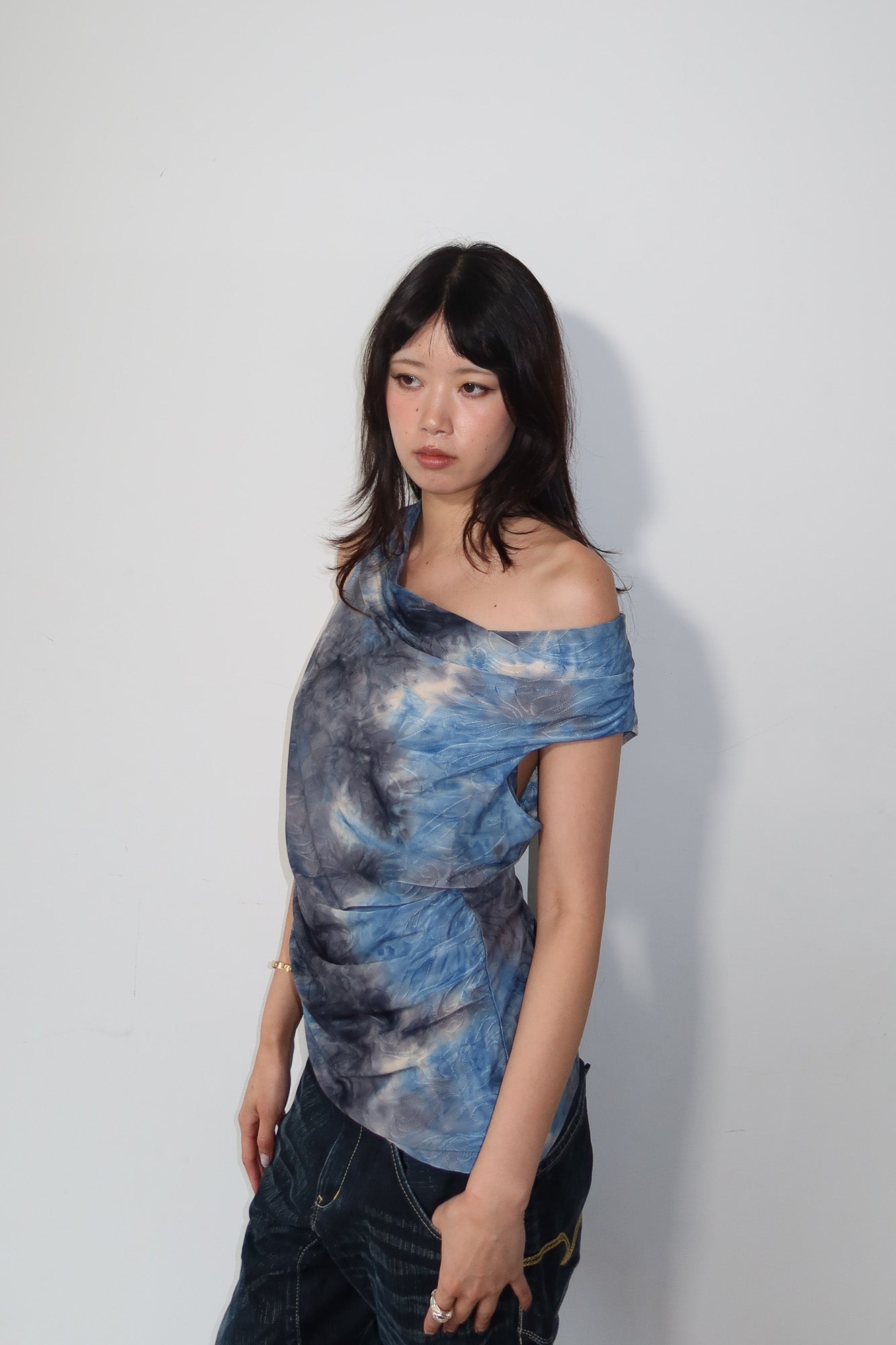 marble off-shoulder top