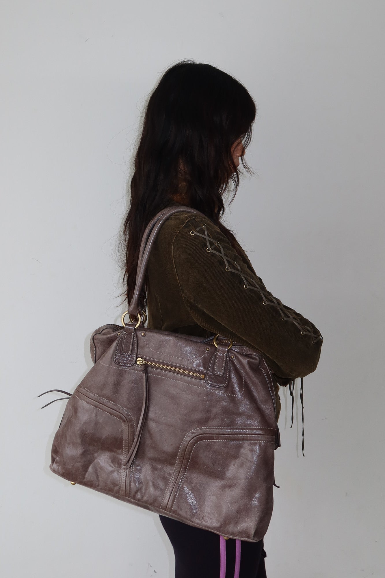 leather bowling bag