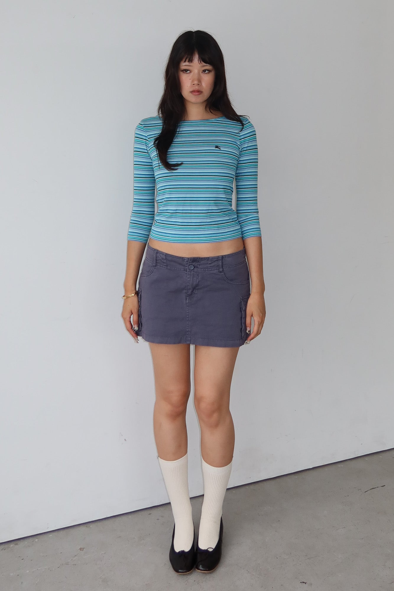 burberry blue label | stripe top