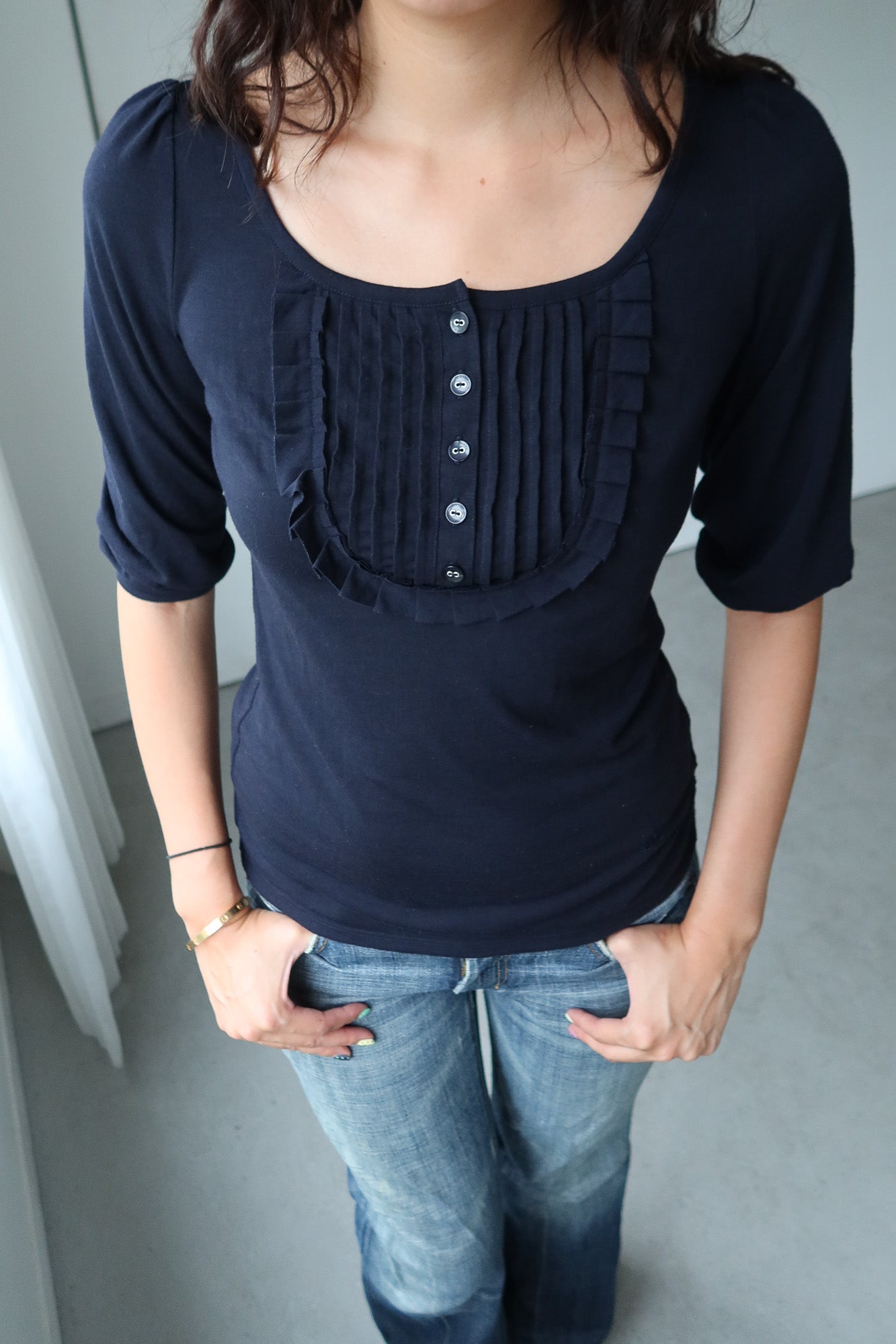 burberry blue label | 3/4 sleeve top