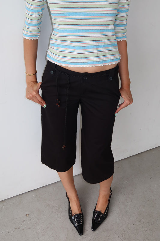comme ca ism | capris with beaded belt