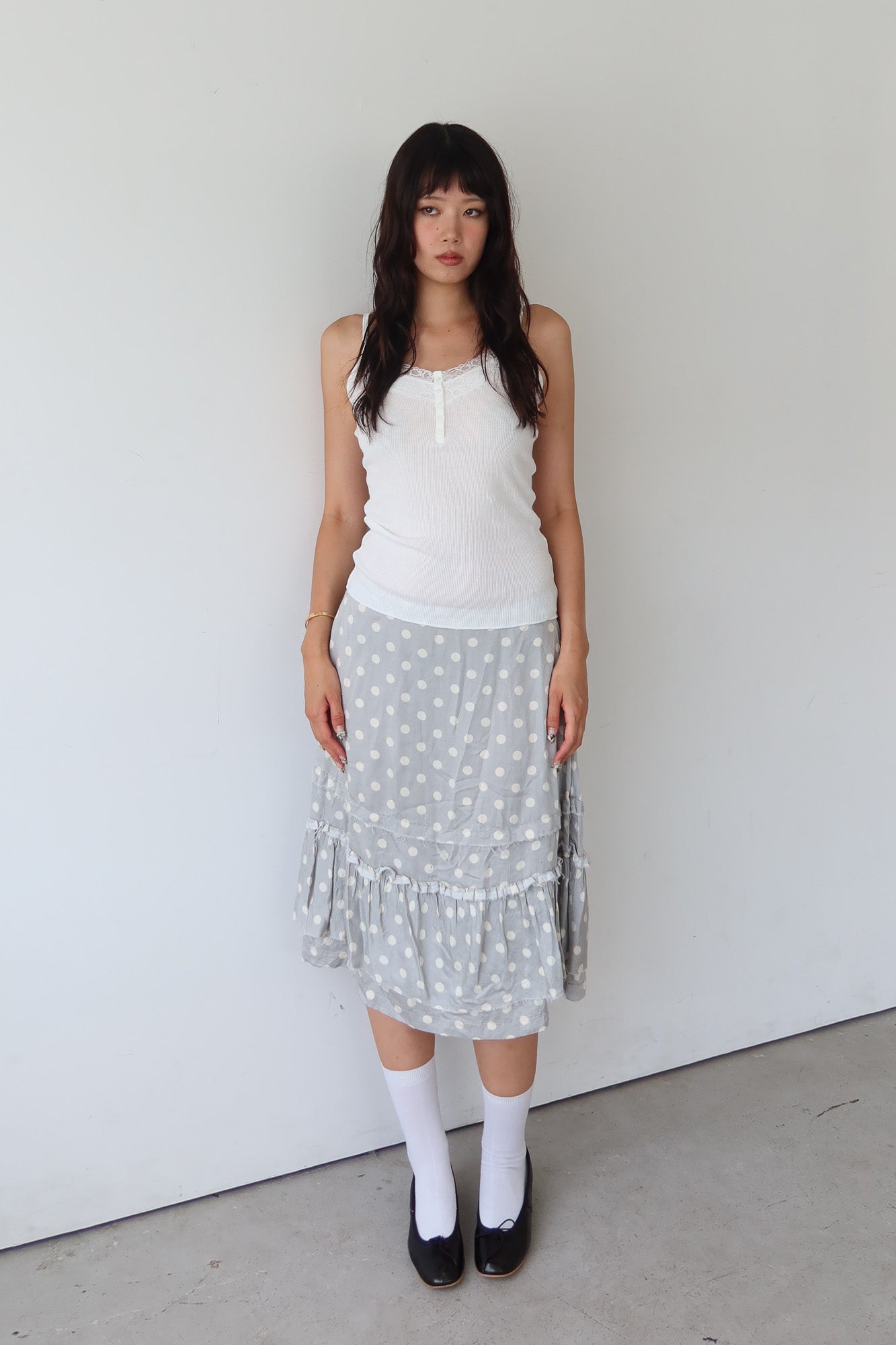 tricot comme des garcons | polkadot ruffle skirt