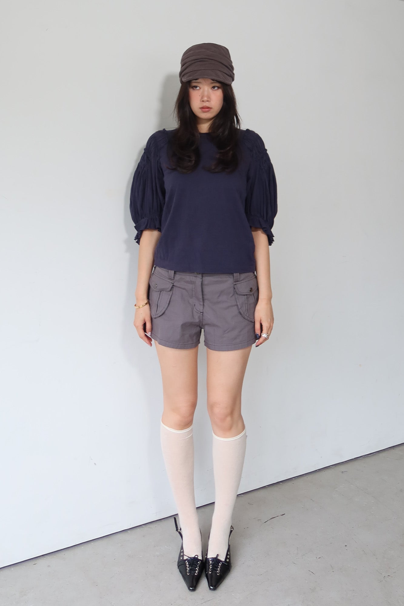 comme des garçons | ruched sleeve top