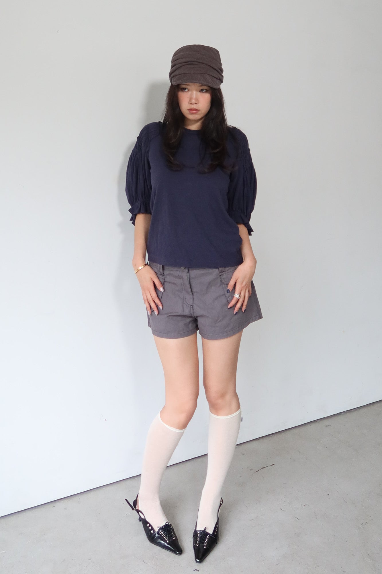 comme des garçons | ruched sleeve top