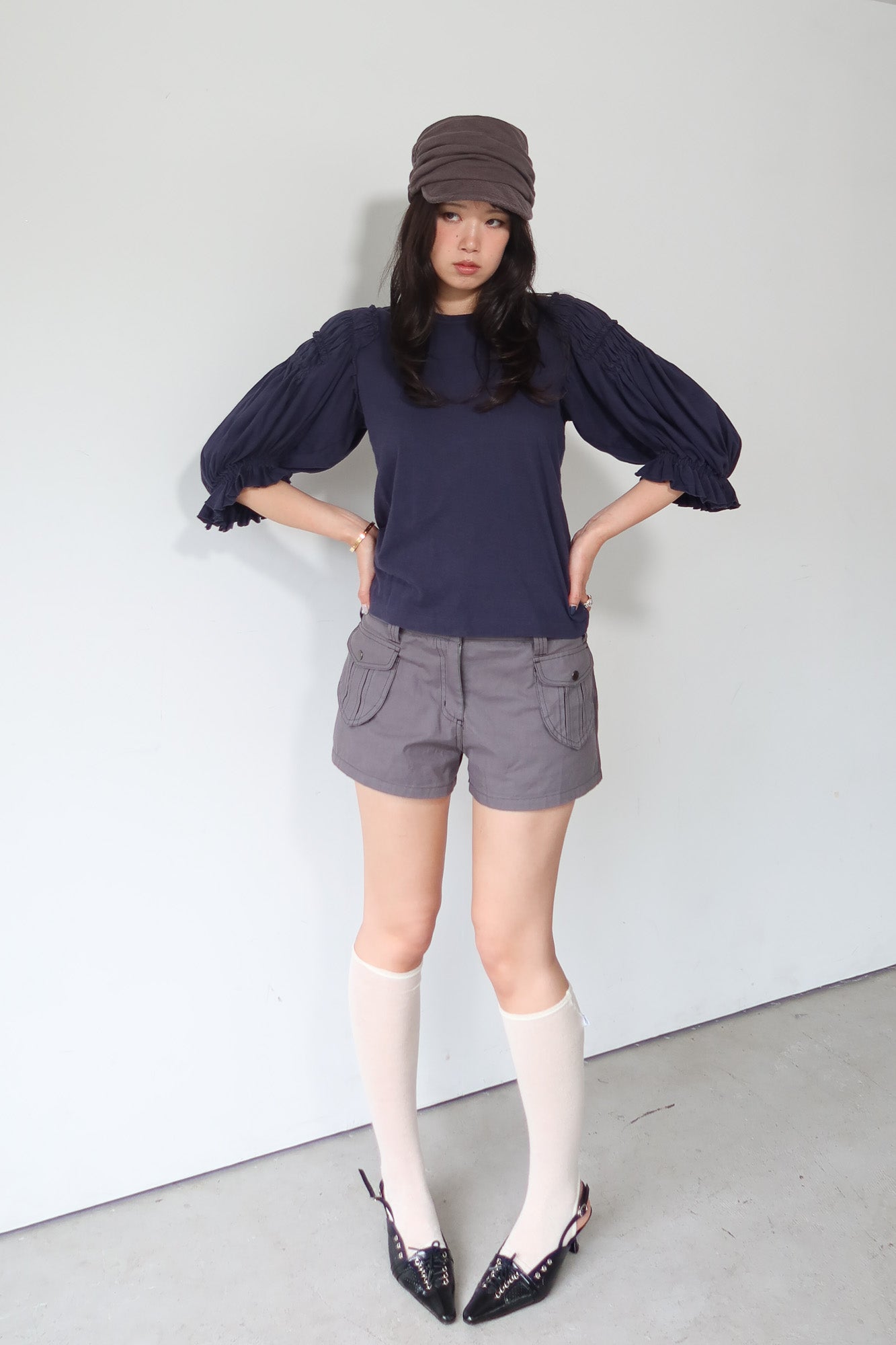 comme des garçons | ruched sleeve top