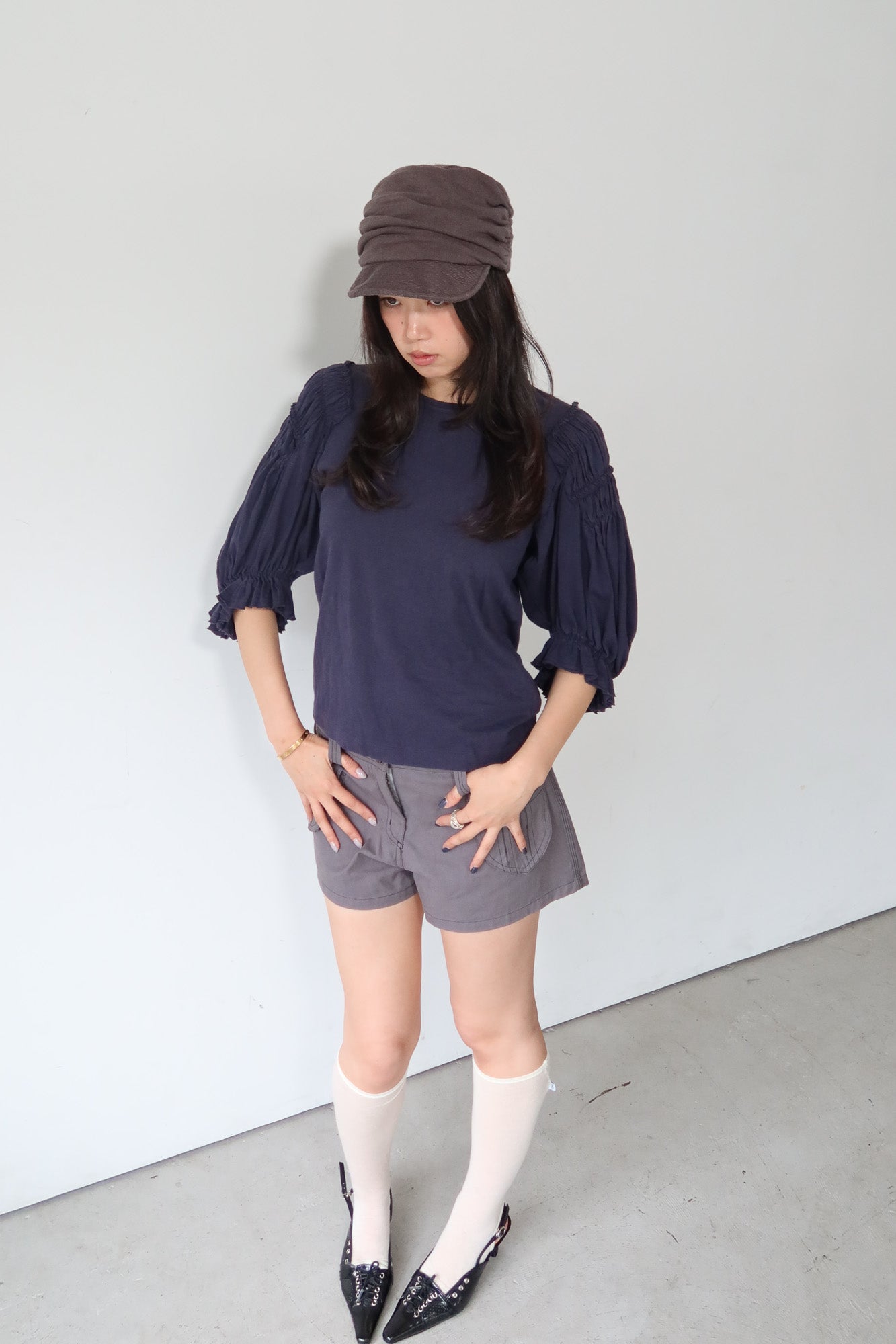 comme des garçons | ruched sleeve top