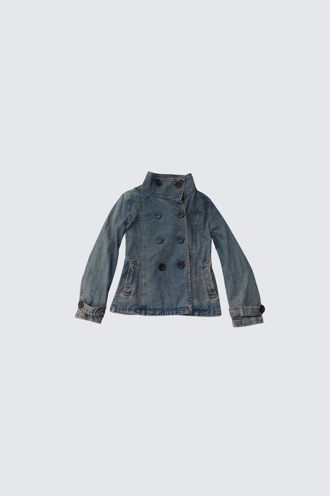 denim funnel neck jacket