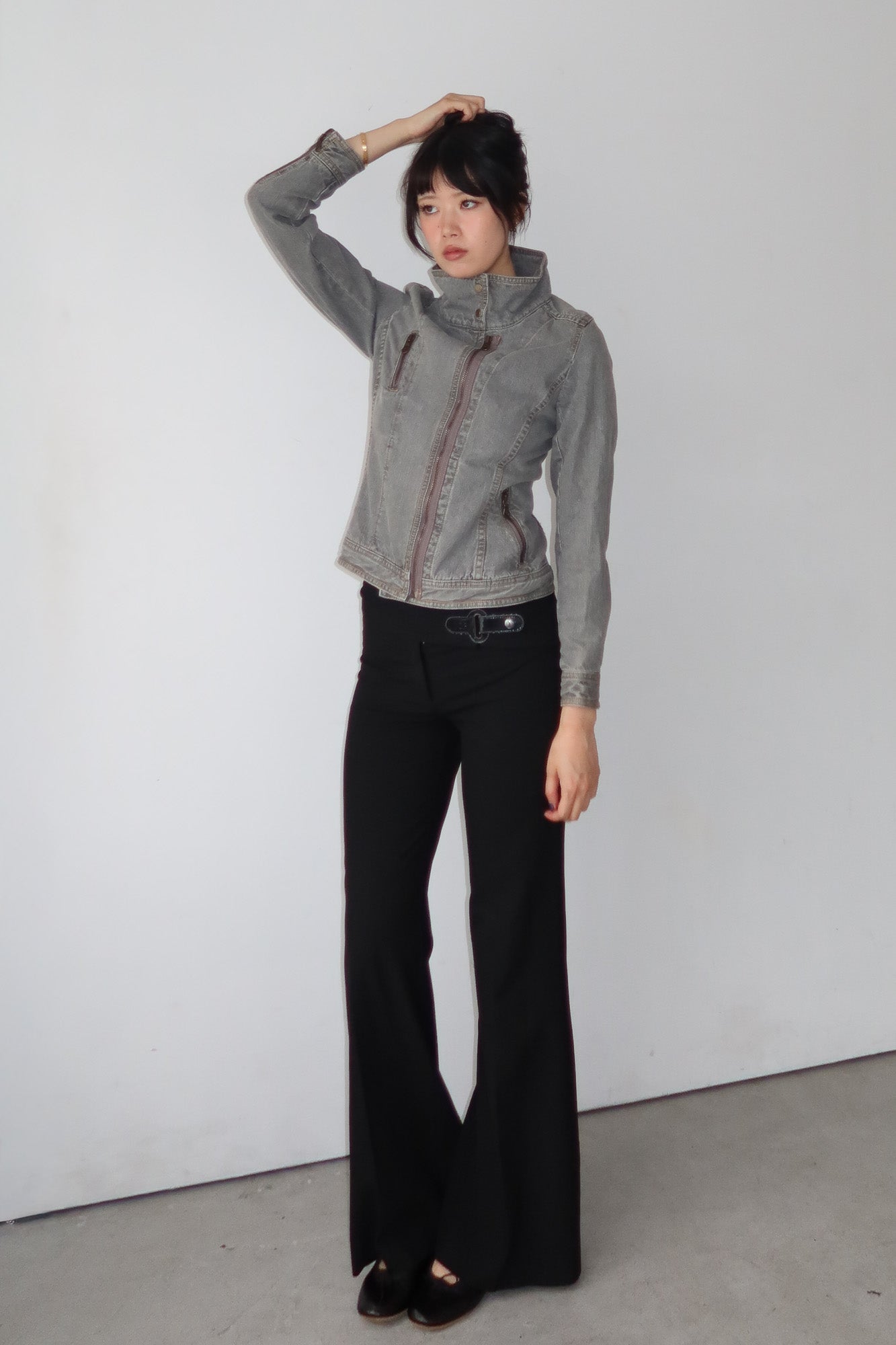comme ca ism | denim high neck jacket