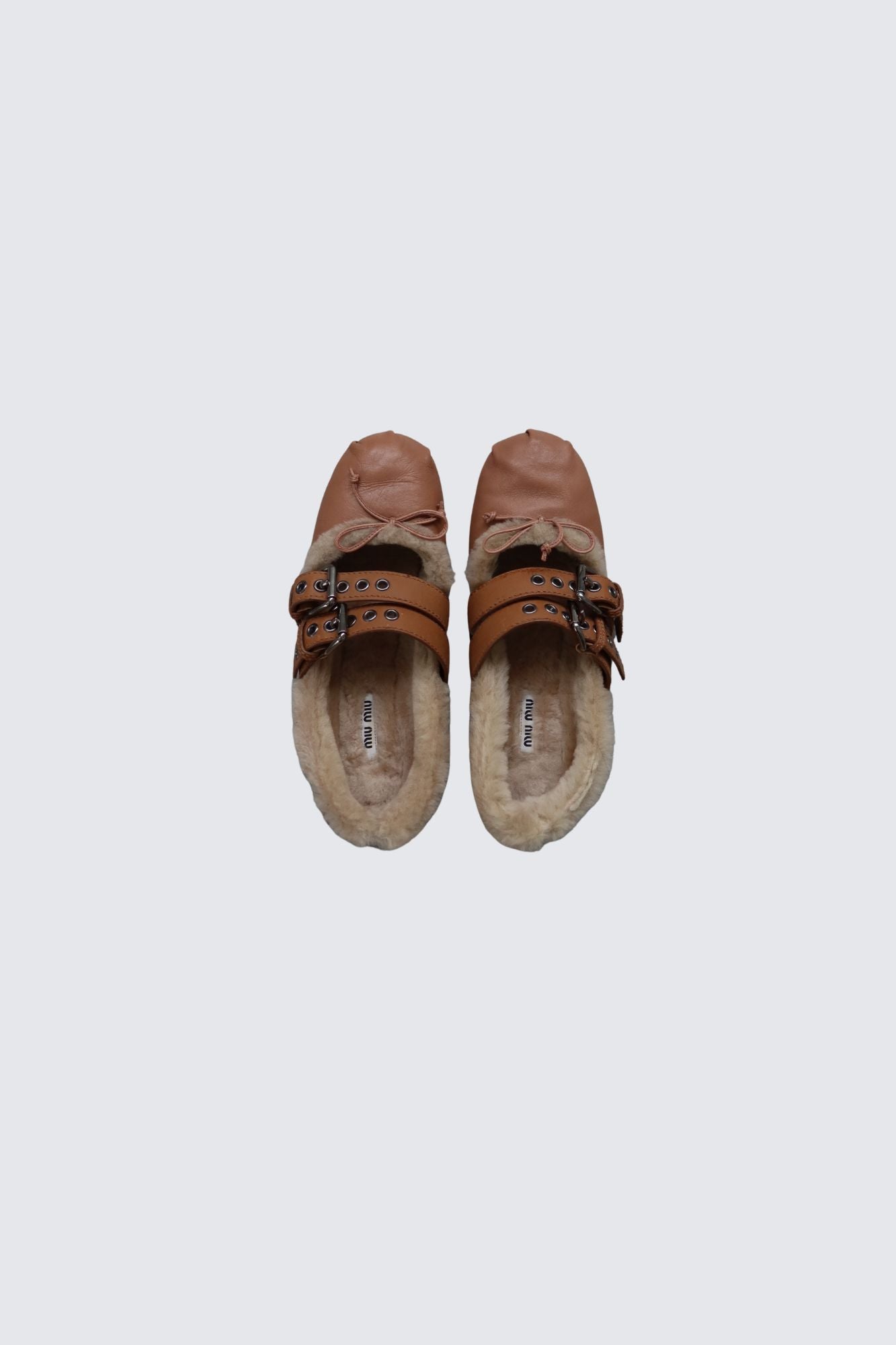 miu miu | shearling ballet flats