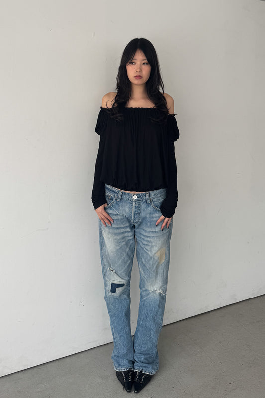 givenchy | slouchy off-shoulder layered top