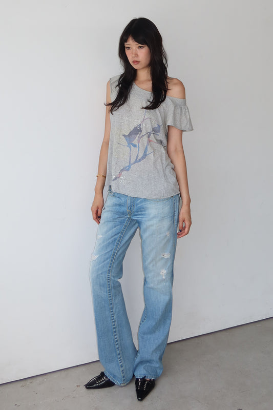 DKNY | printed off-shoulder tshirt