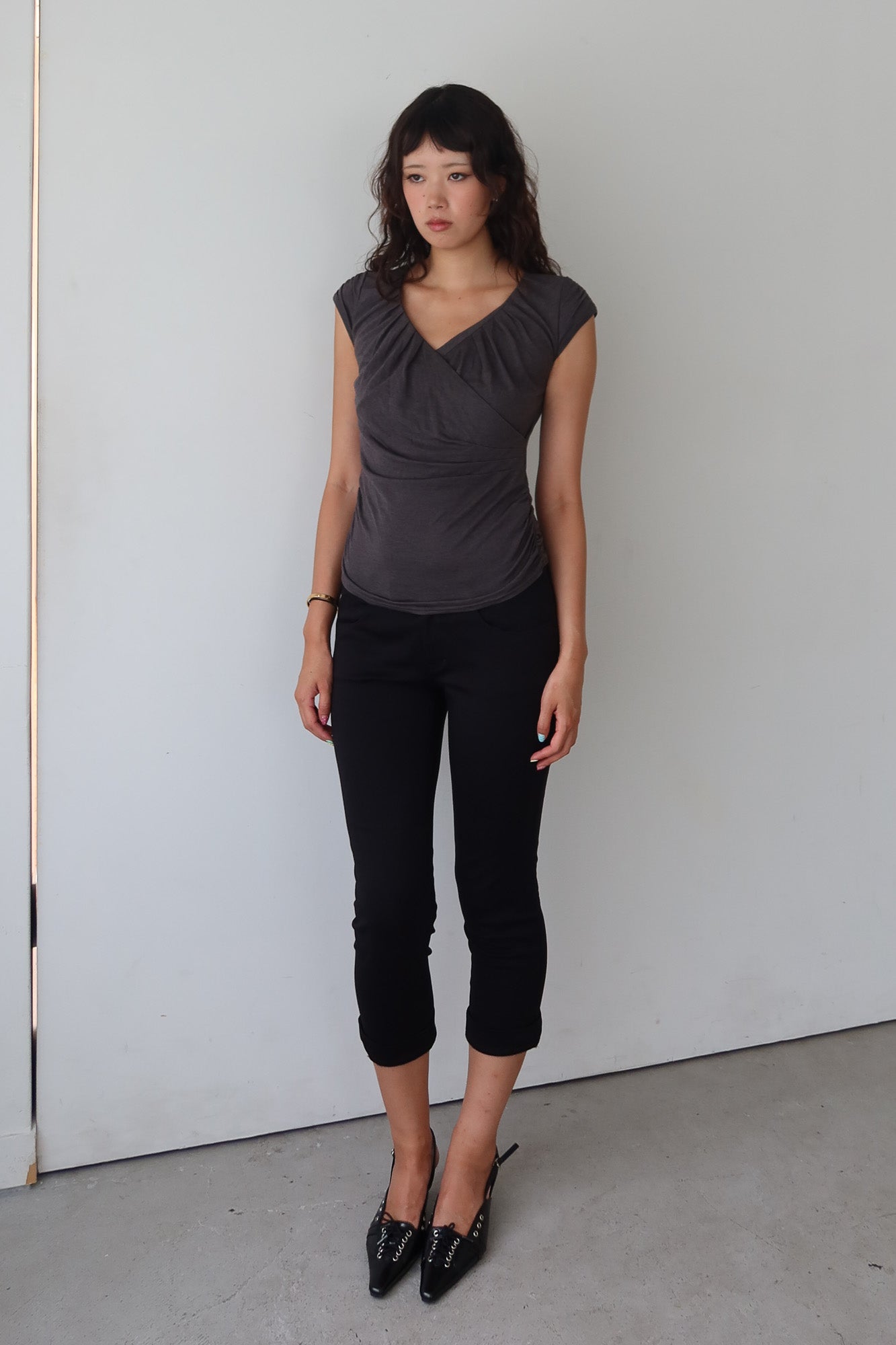 ruched wrap top