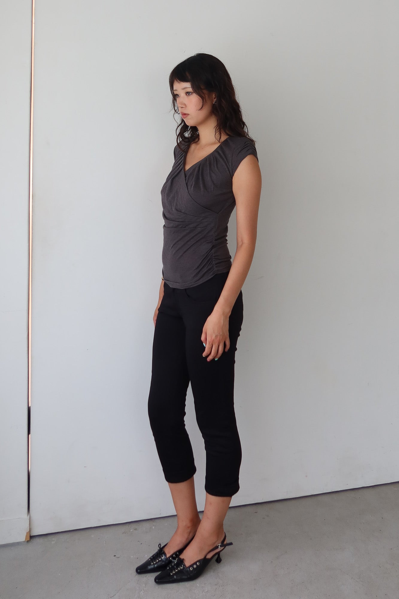 ruched wrap top