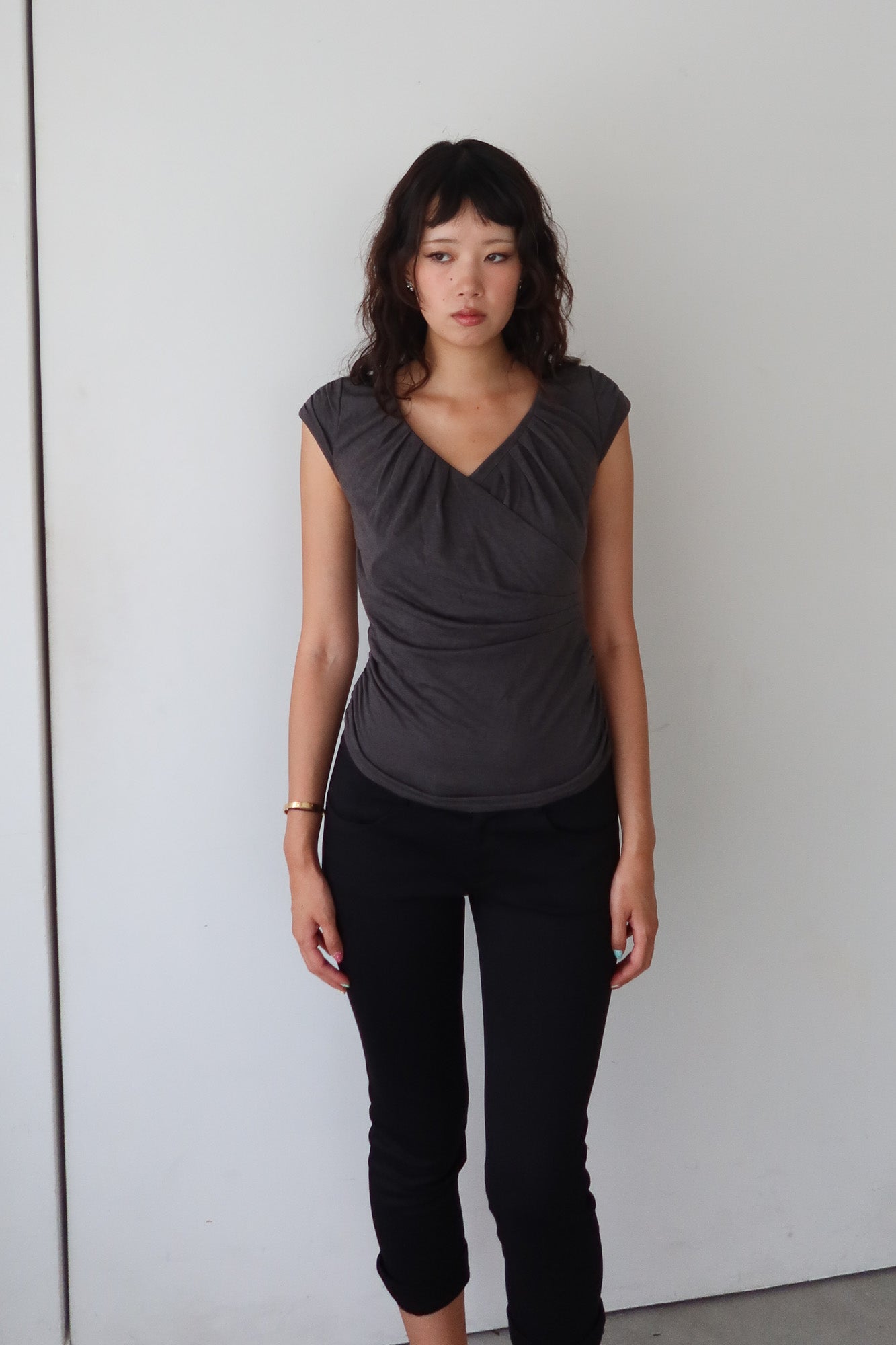 ruched wrap top