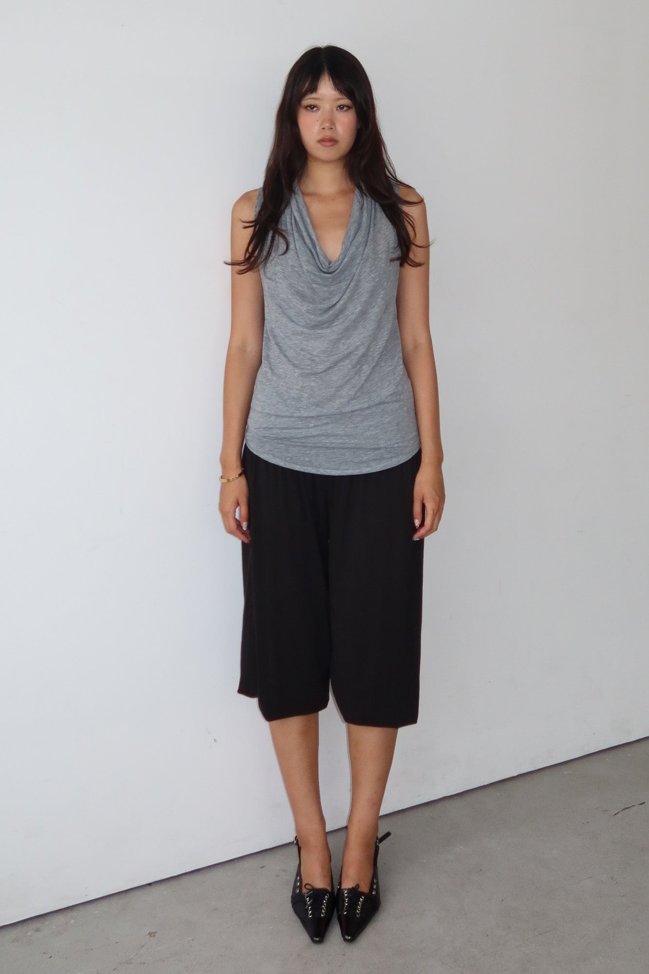 helmut lang | draped cowl neck top