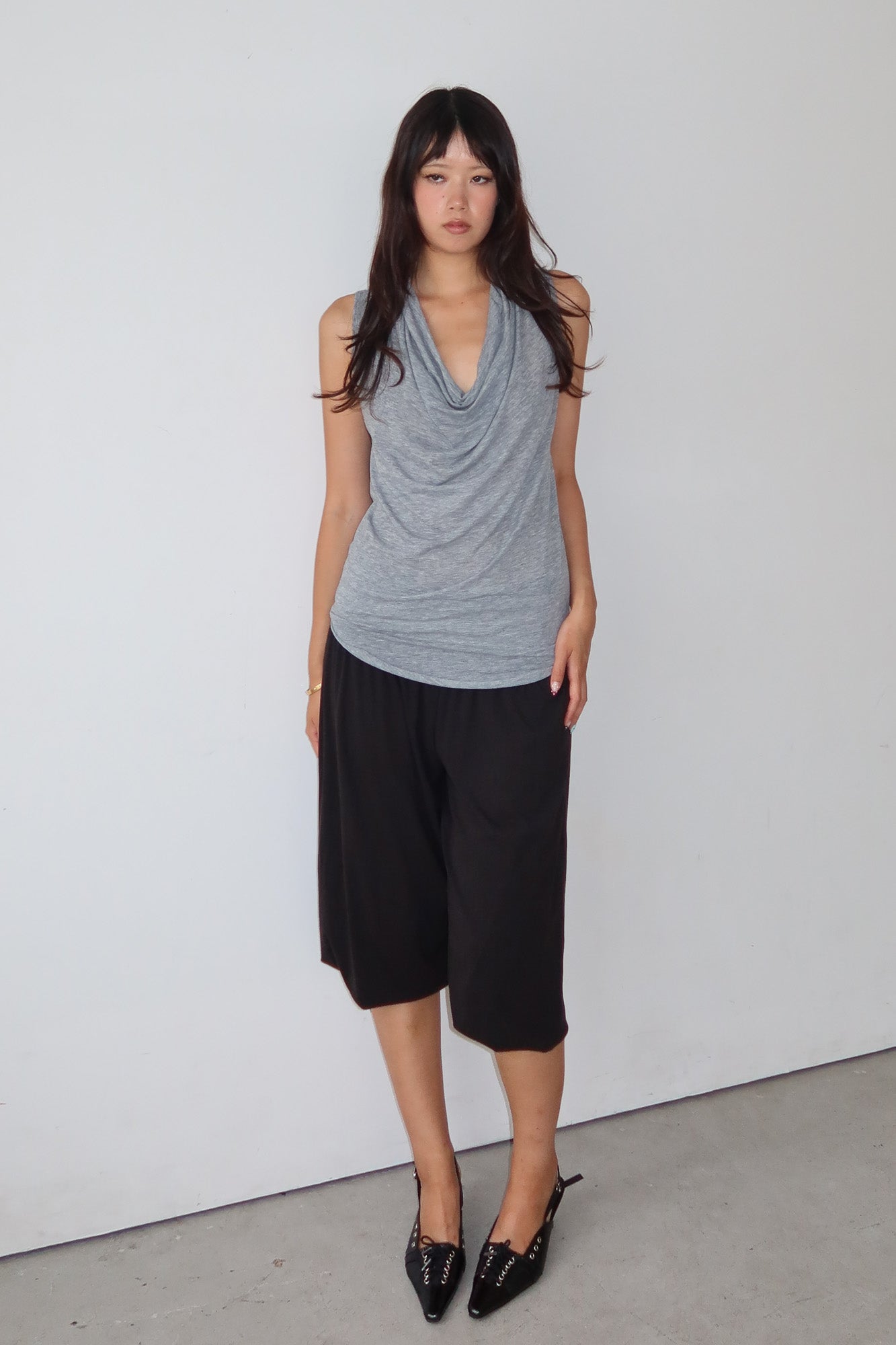 helmut lang | draped cowl neck top