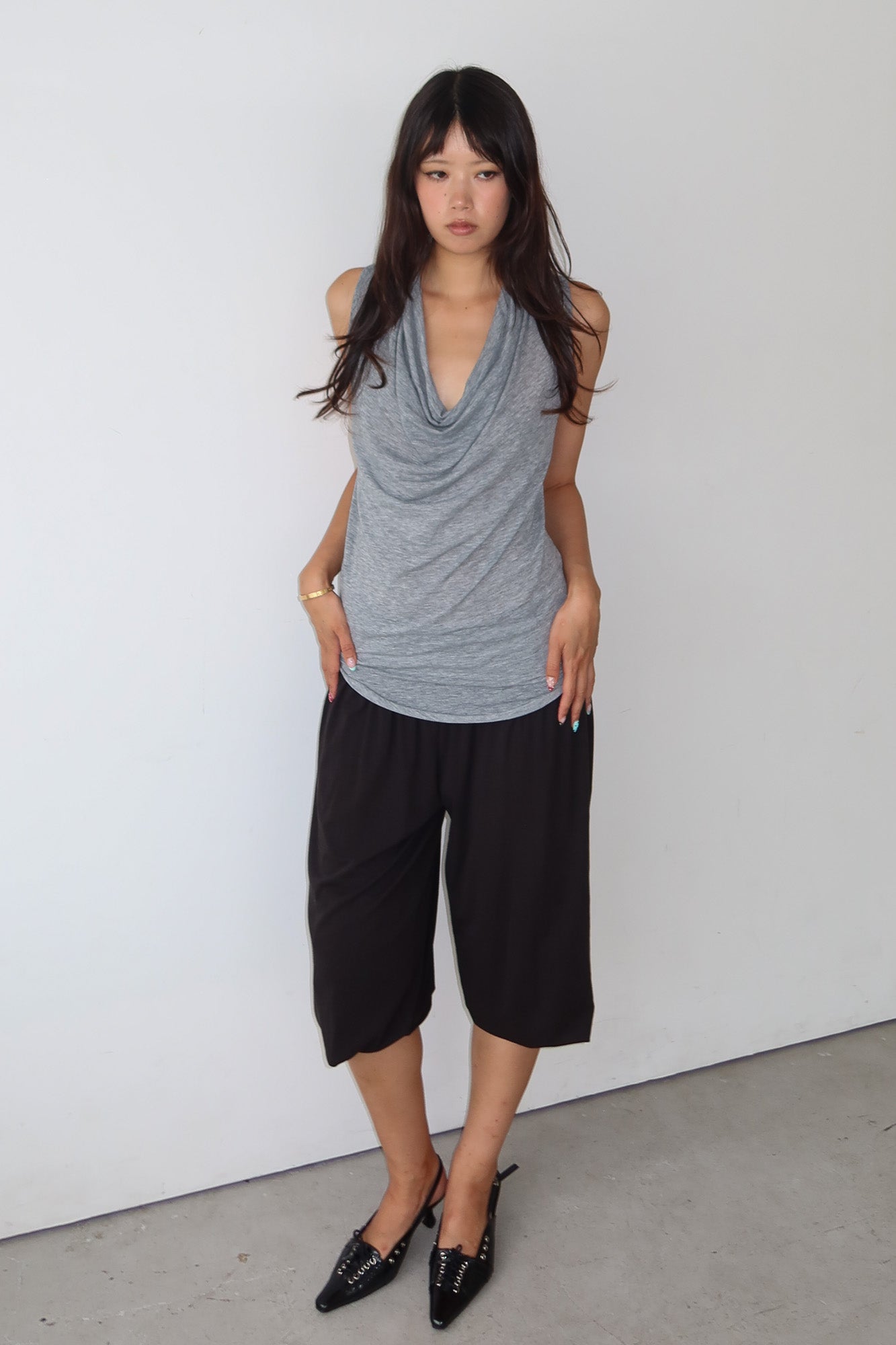 helmut lang | draped cowl neck top