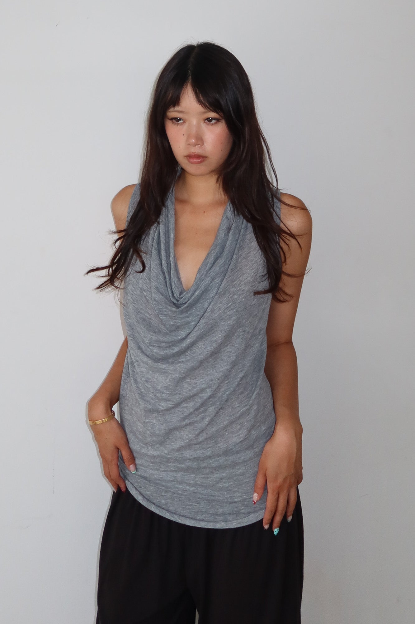 helmut lang | draped cowl neck top