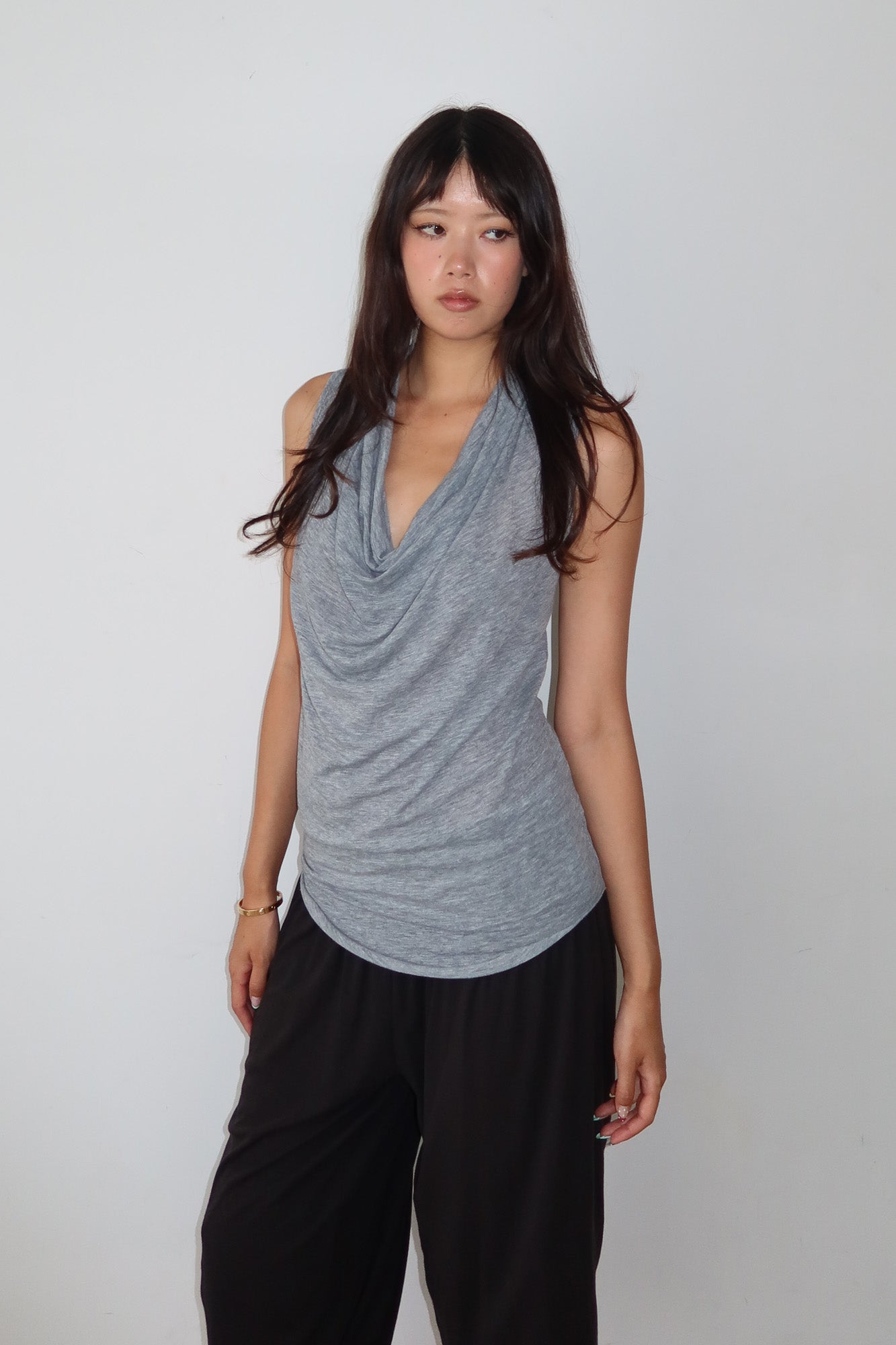 helmut lang | draped cowl neck top
