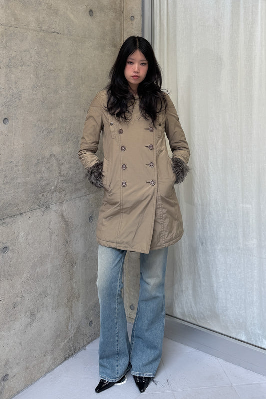 hysterics | fur collar trench coat