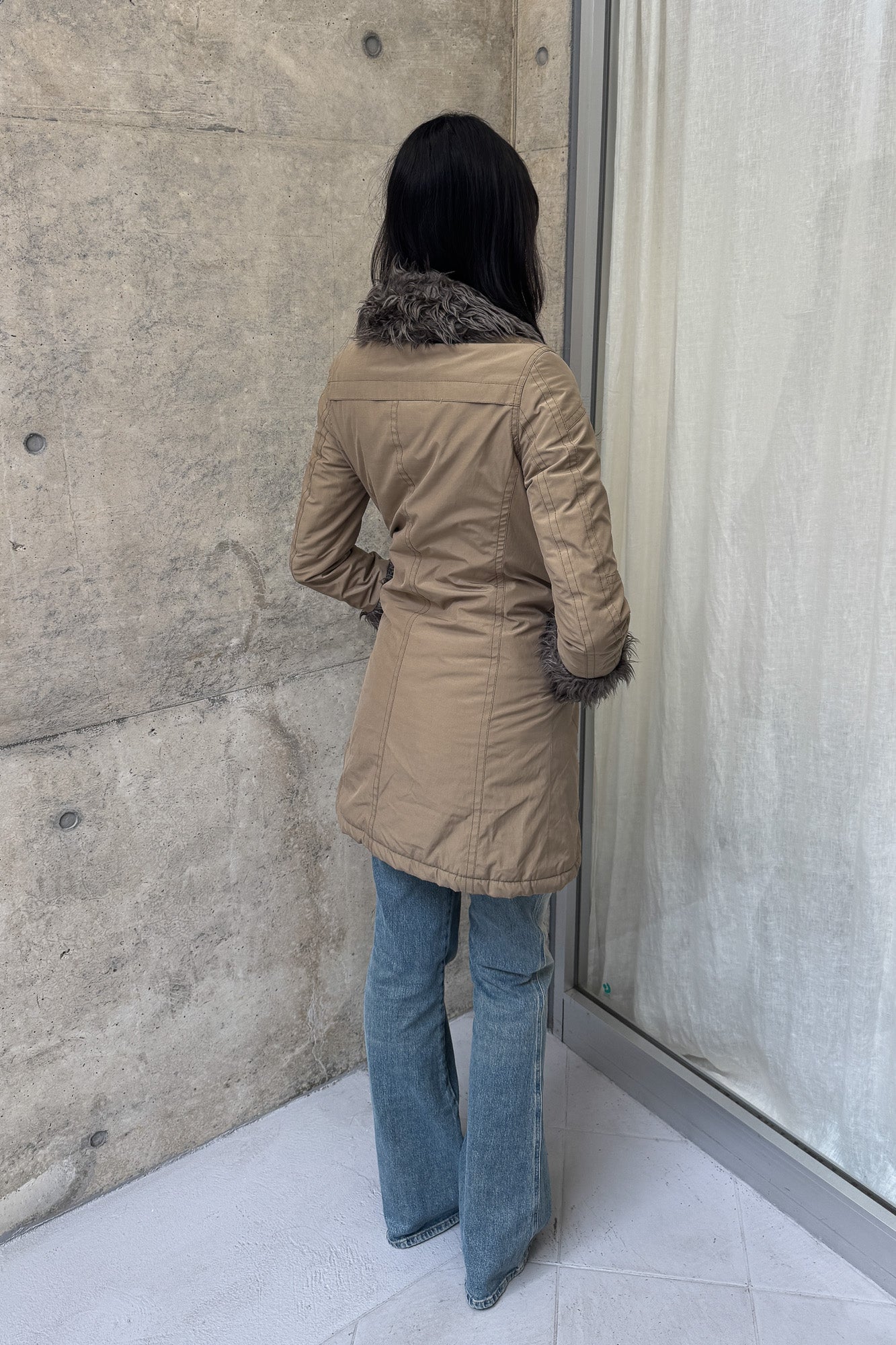 hysterics | fur collar trench coat