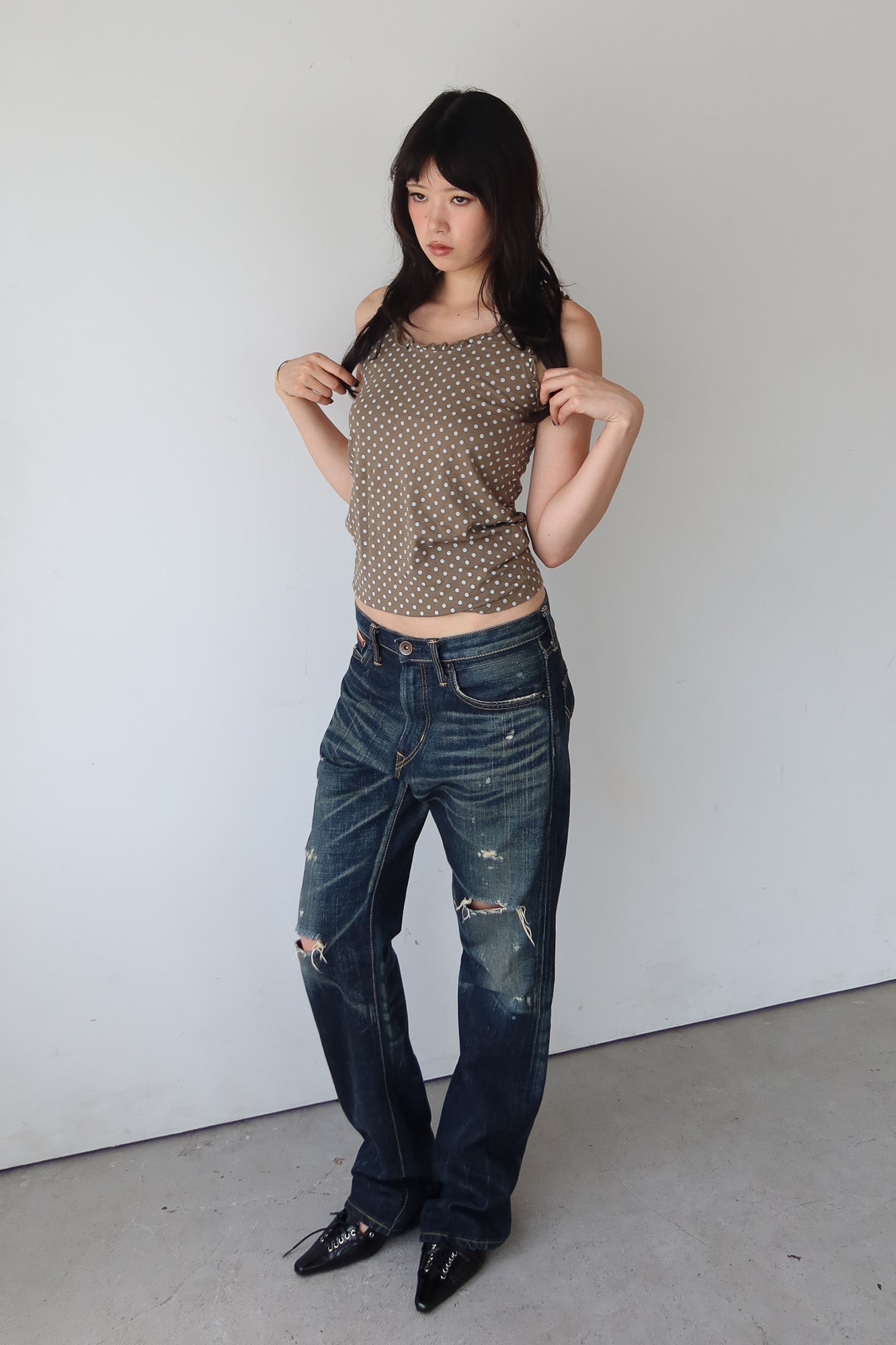 edwin | buckle distressed jeans