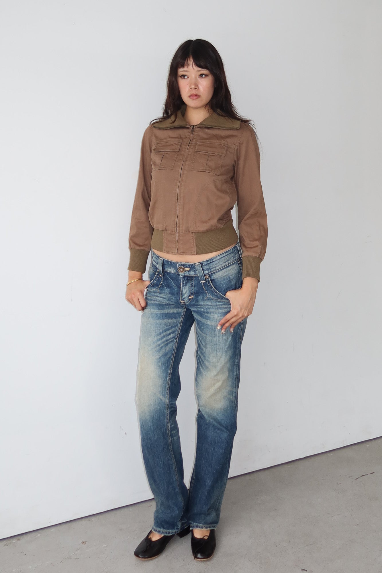 military funnel neck jacket