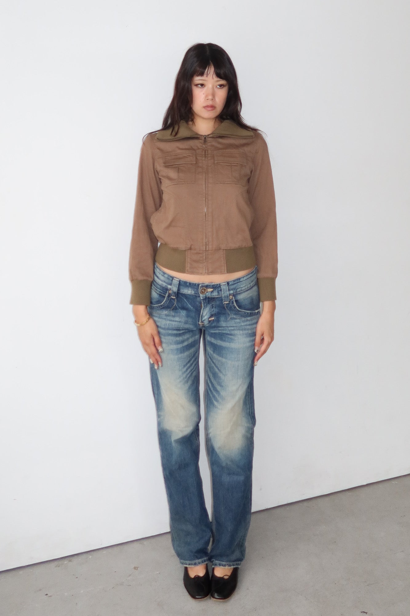 military funnel neck jacket