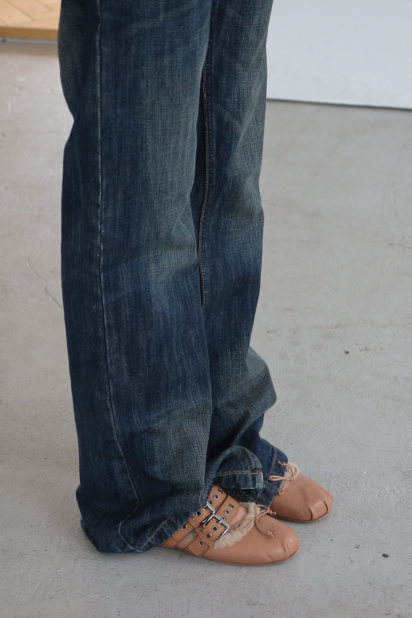 miu miu | shearling ballet flats