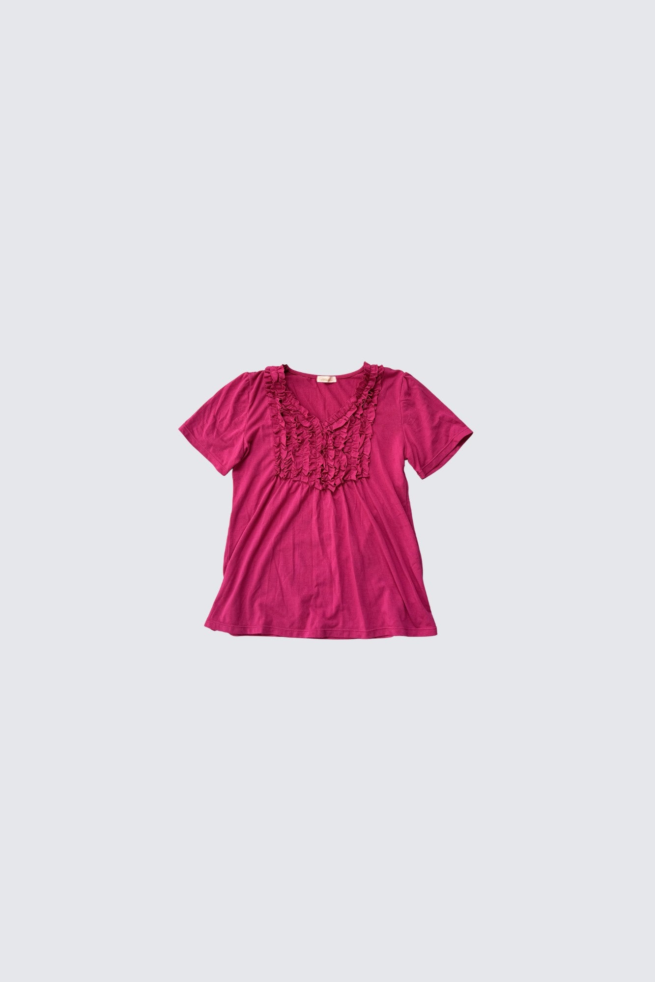 fuchsia ruffle top