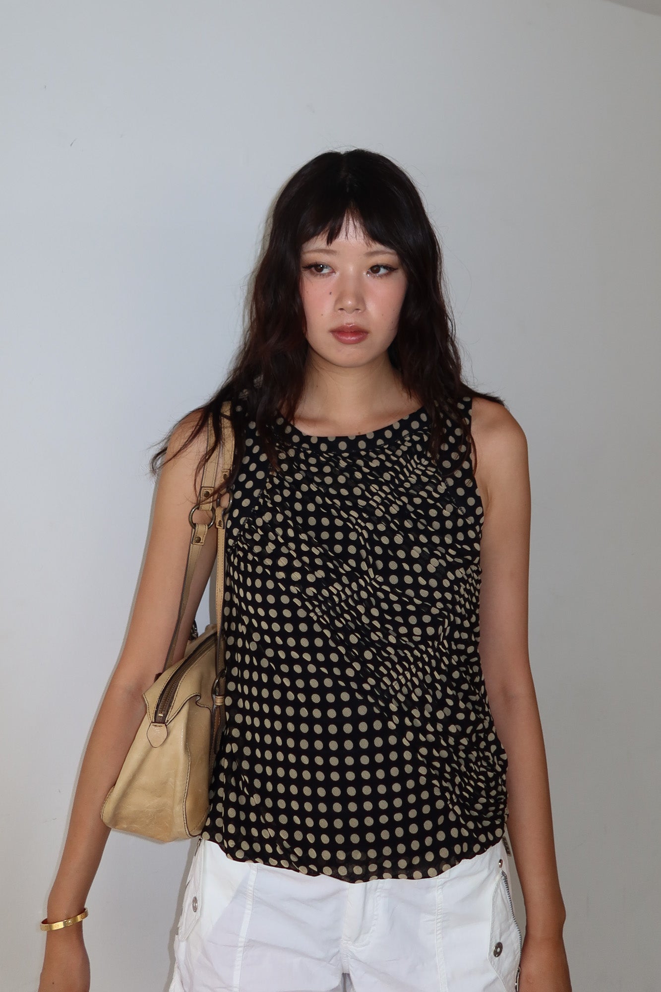 polkadot ruched top