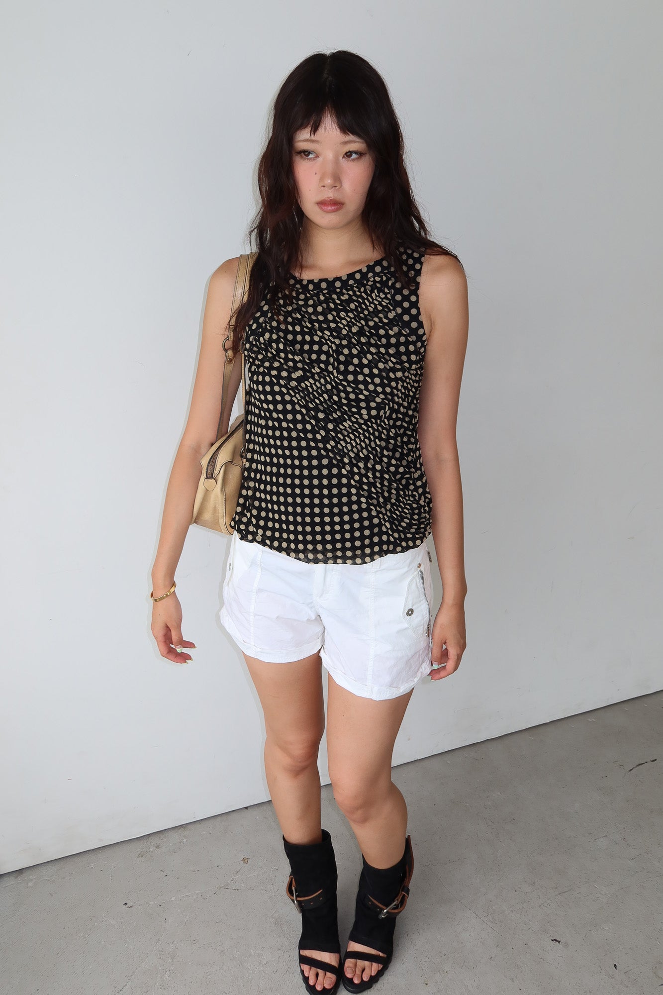 polkadot ruched top