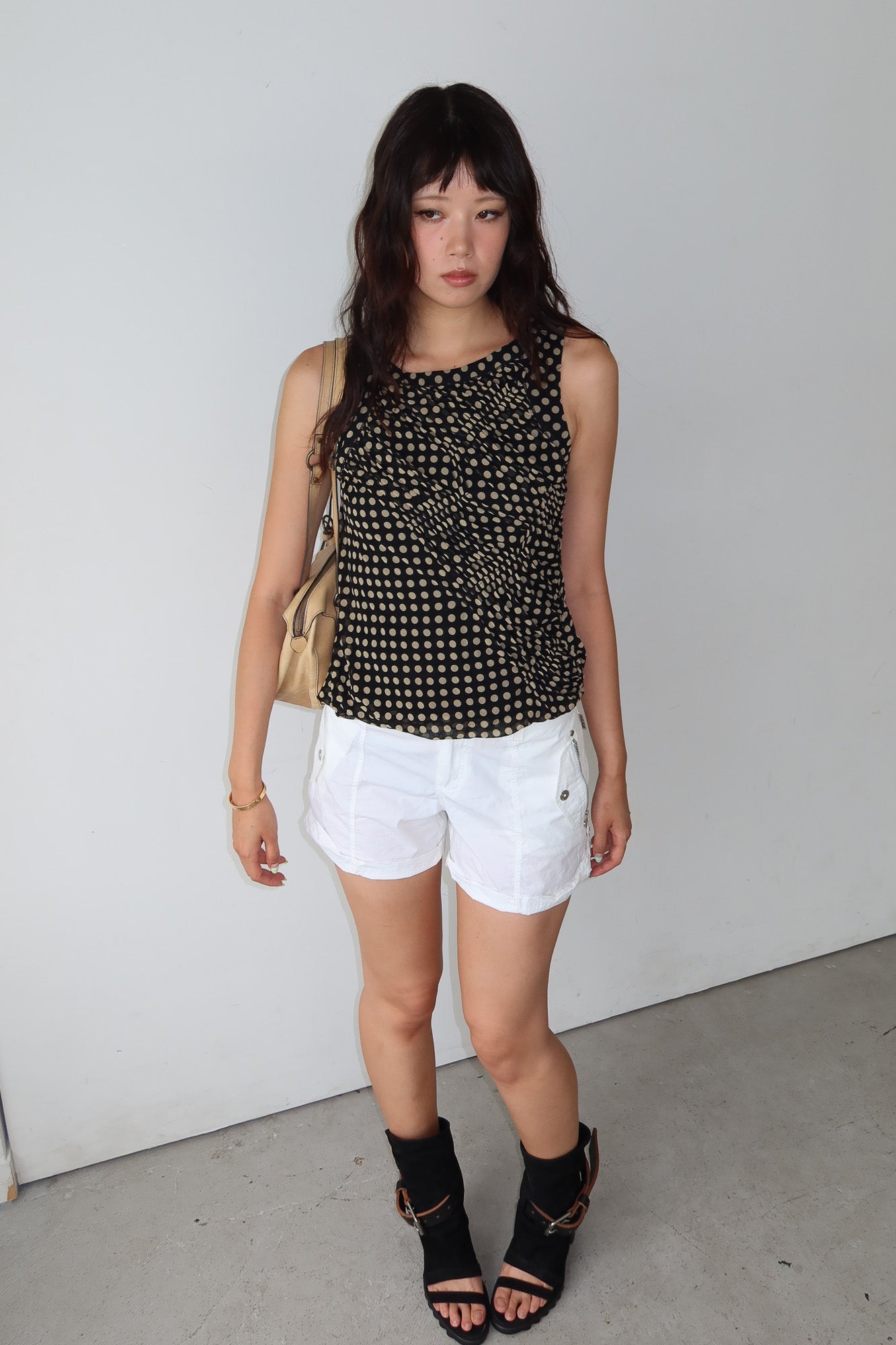 polkadot ruched top