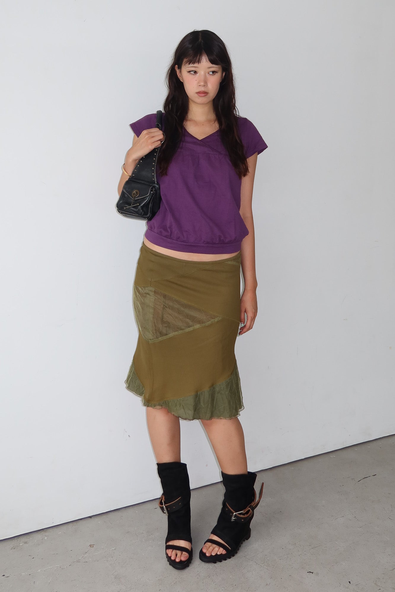 purple wrap top