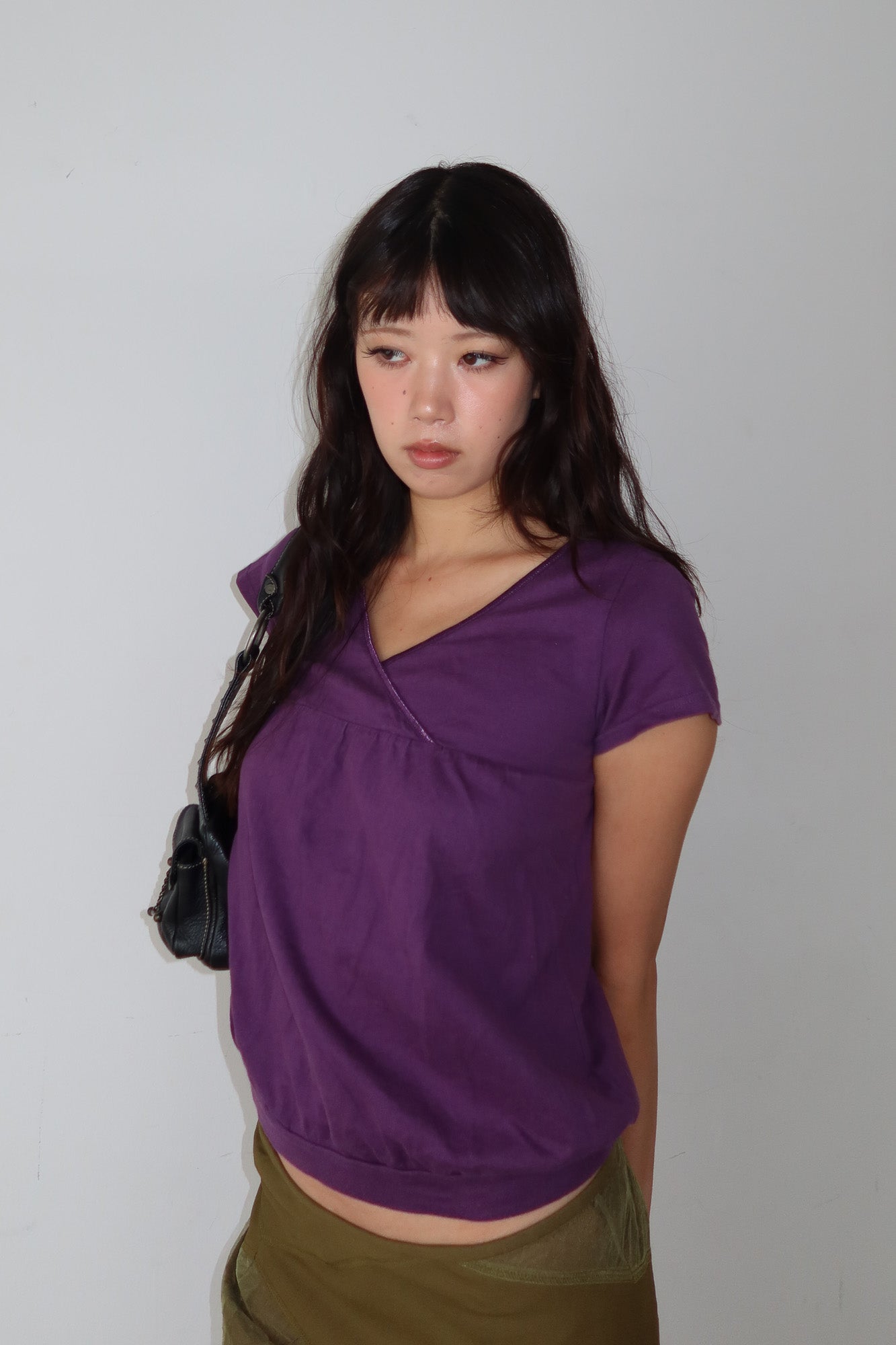 purple wrap top