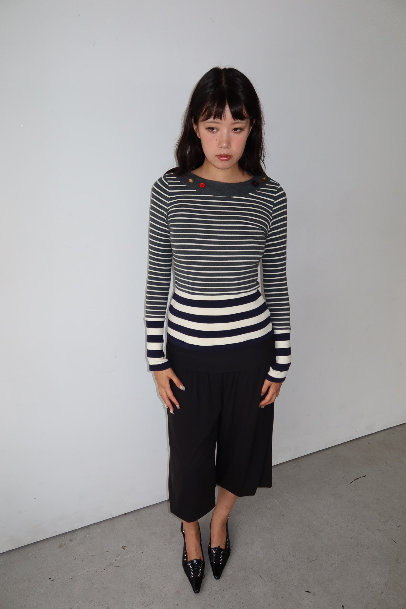 celina firenze | stripe button top