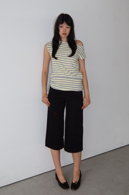 off-shoulder stripe top