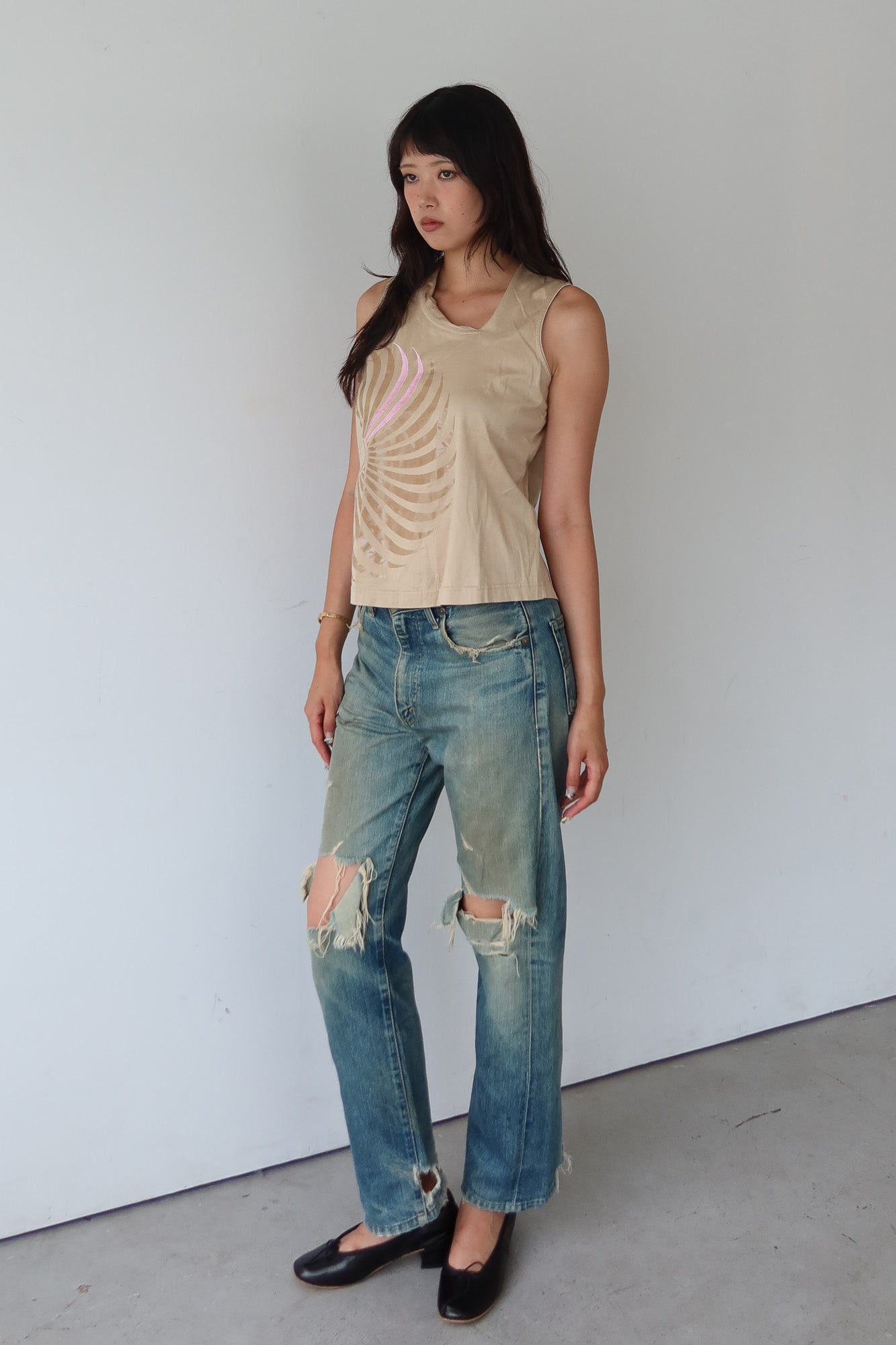 jamie sadock | collared top with sun motif
