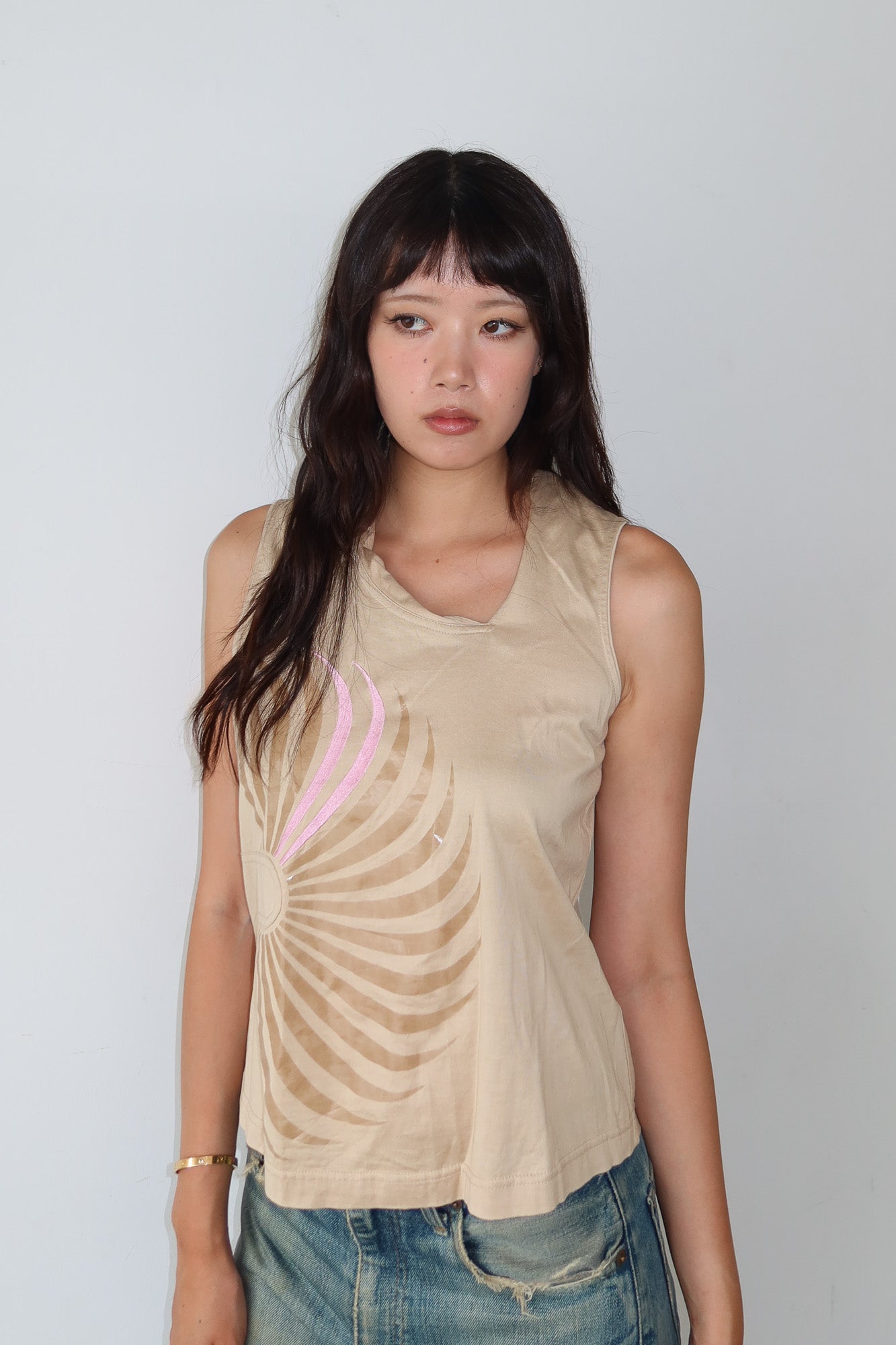jamie sadock | collared top with sun motif