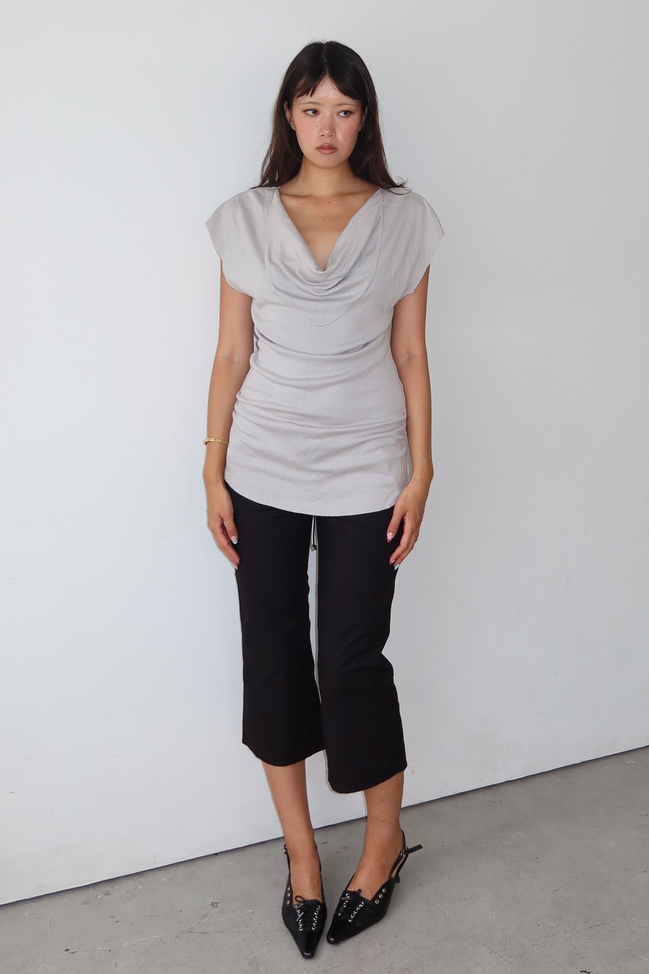 vivienne tam | dragon cowl neck top