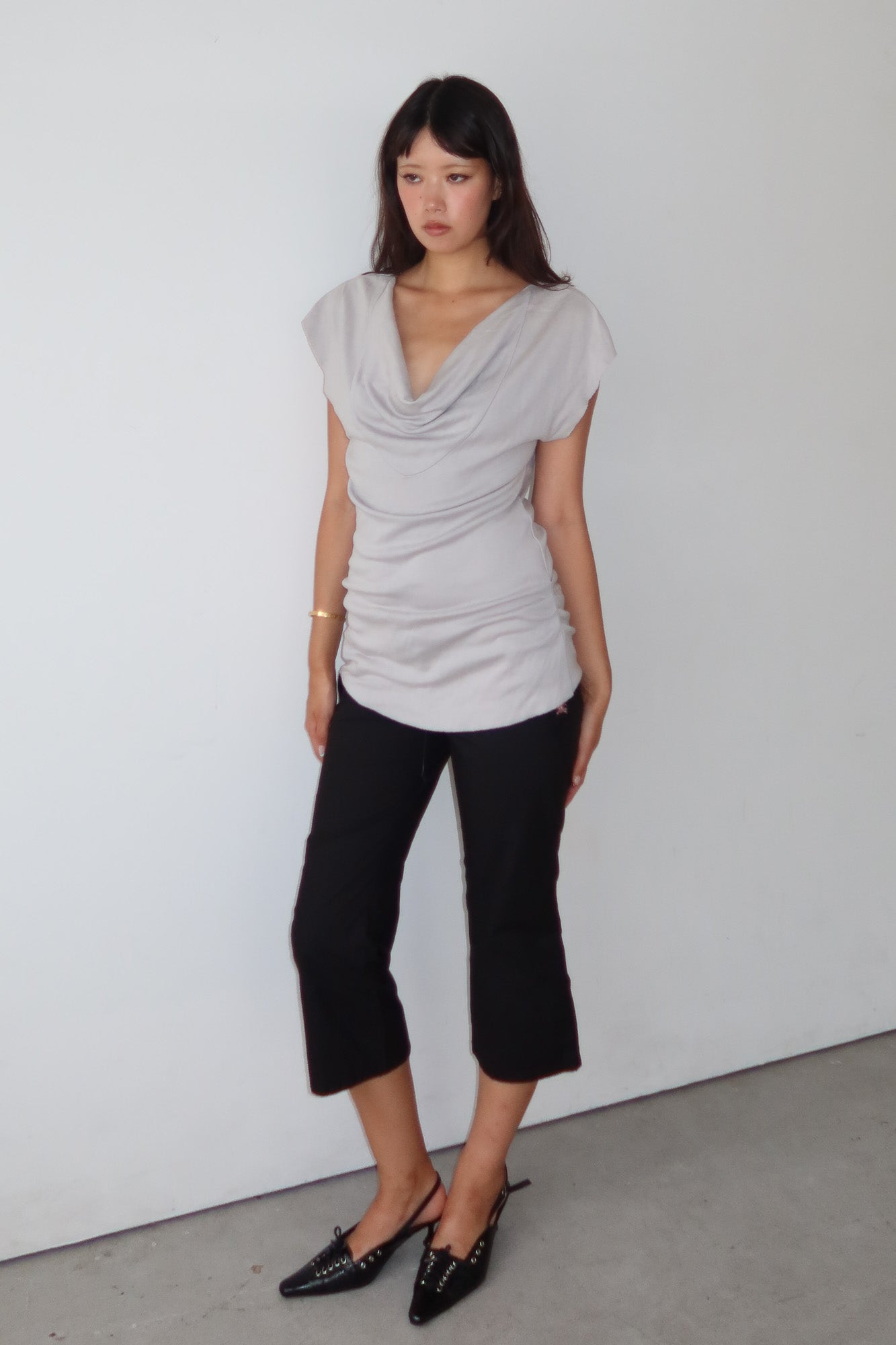 vivienne tam | dragon cowl neck top