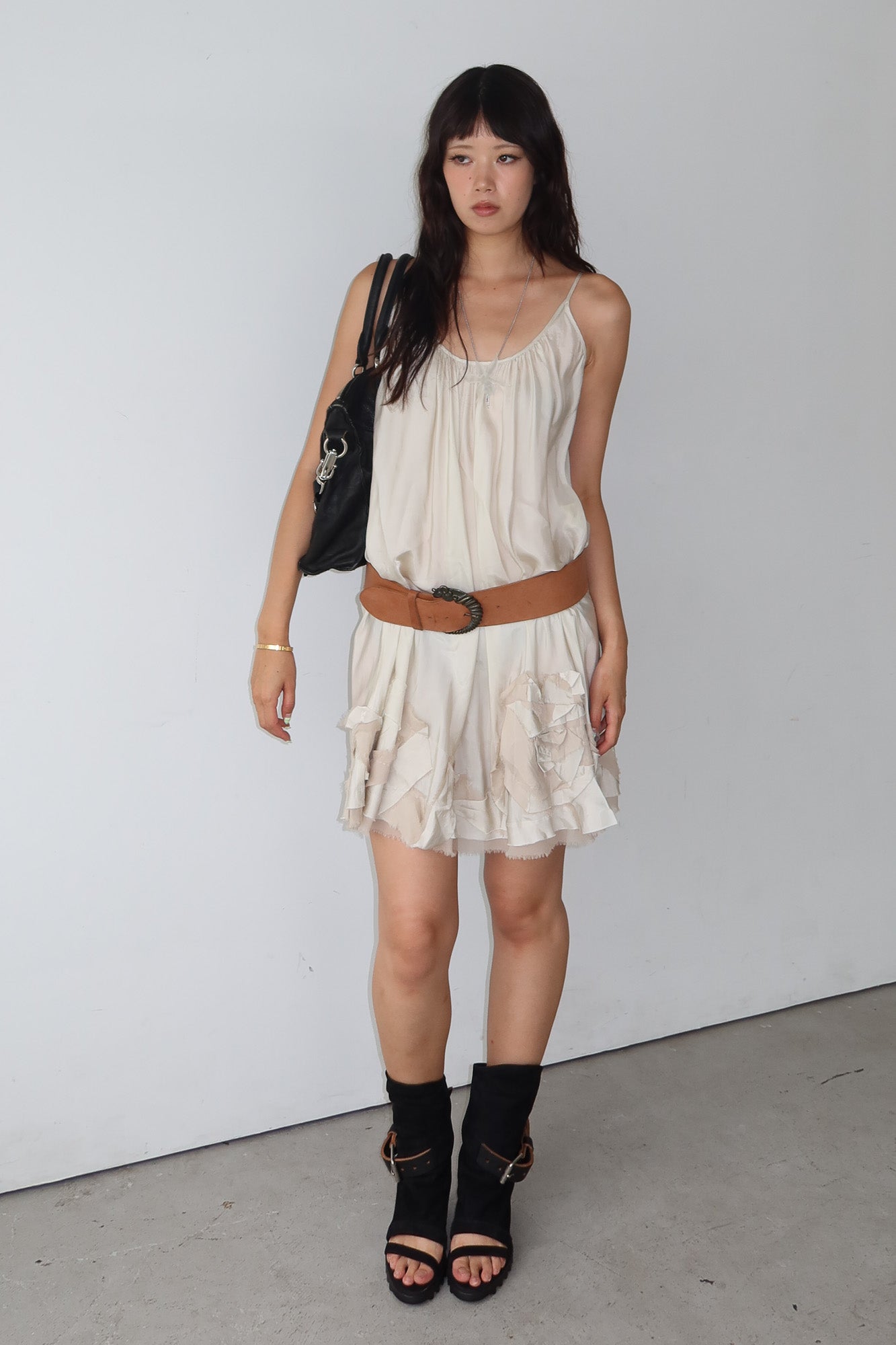 abahouse devinette | ruffle silk dress