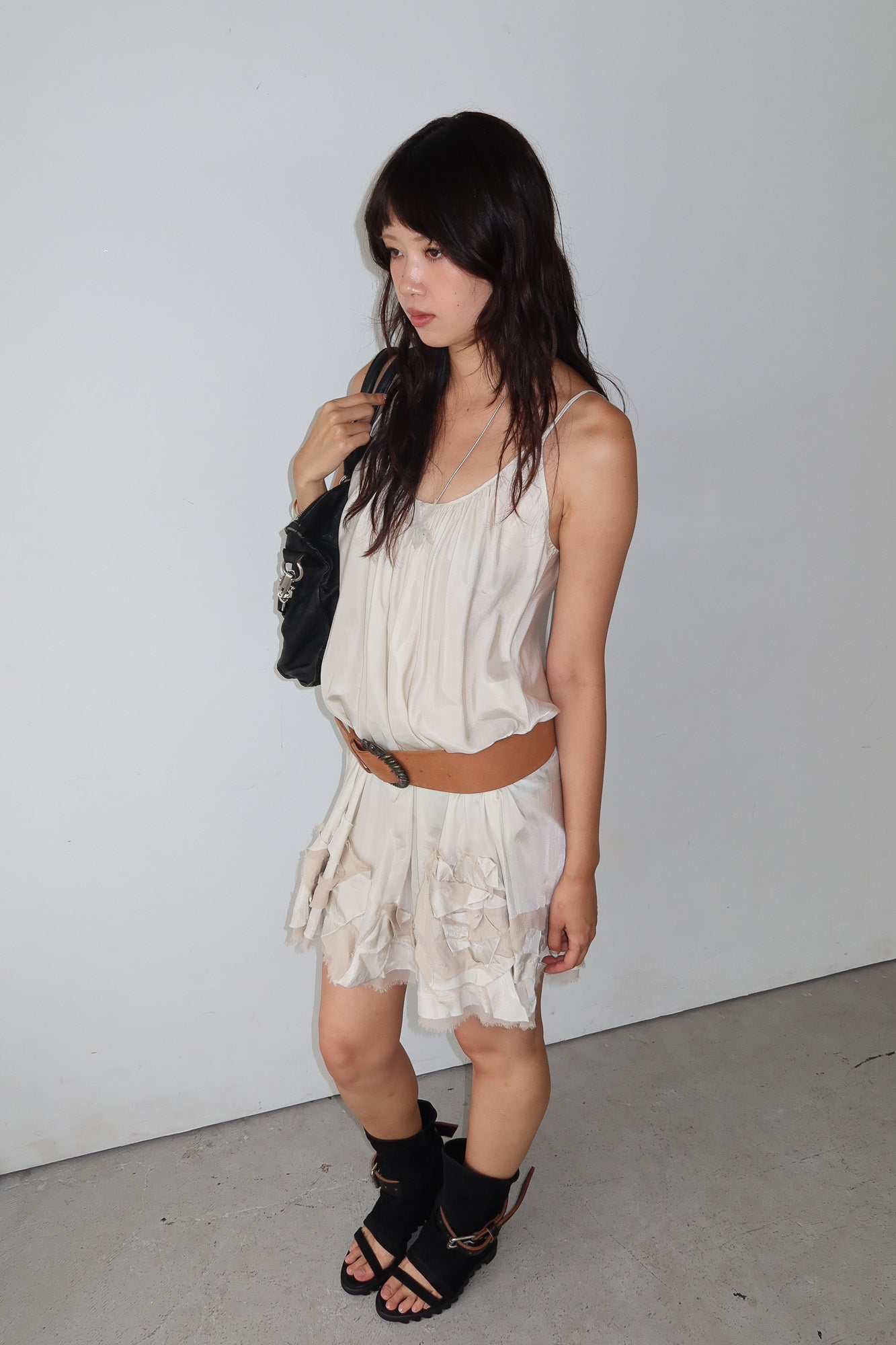 abahouse devinette | ruffle silk dress
